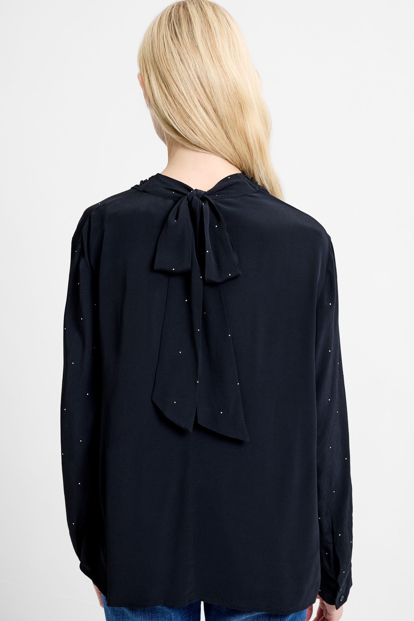 RENAYA DIAMANTE DRAPED BLOUSE BLACKOUT 4
