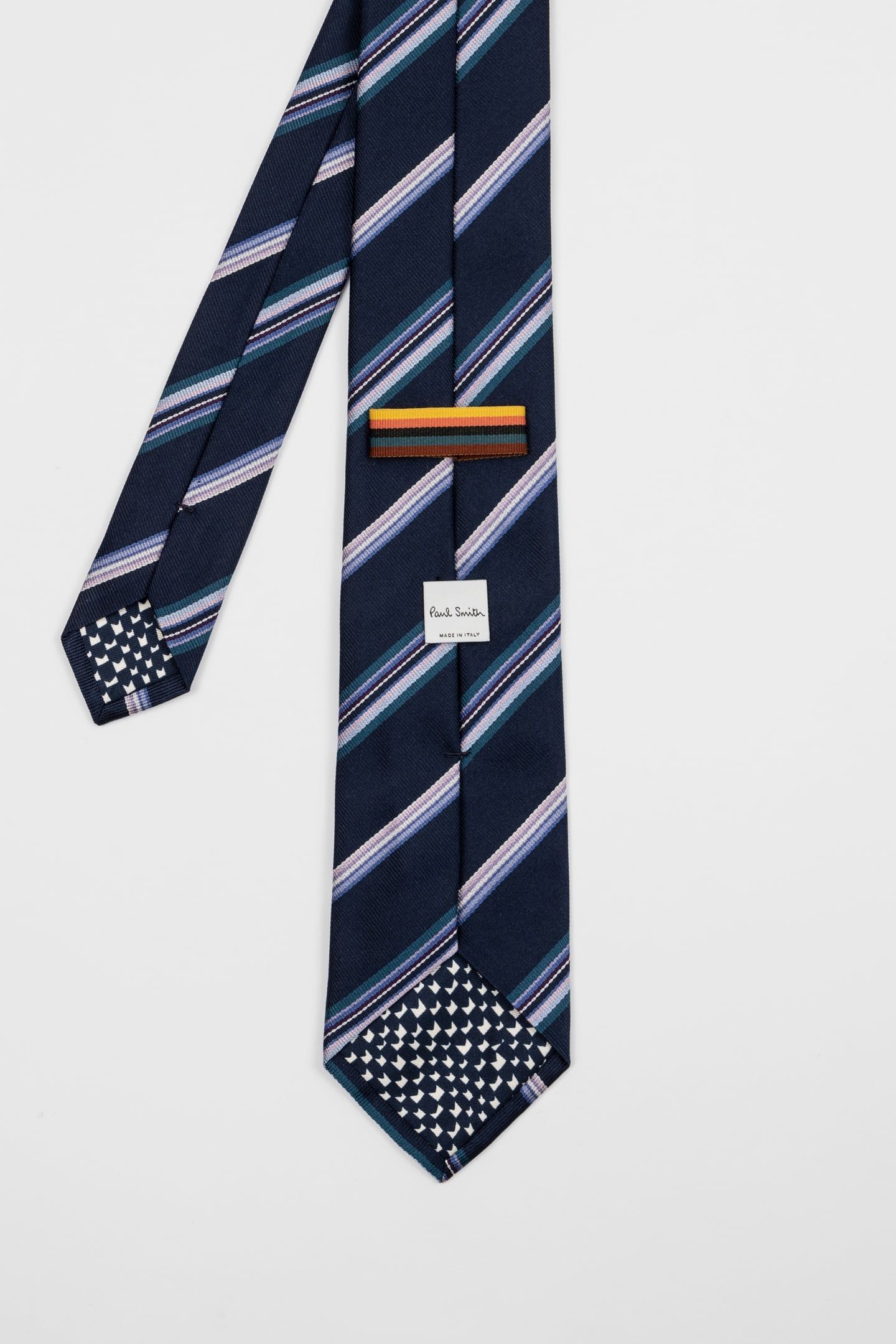 MEN TIE MULTICOL STRIPE NAVY 5