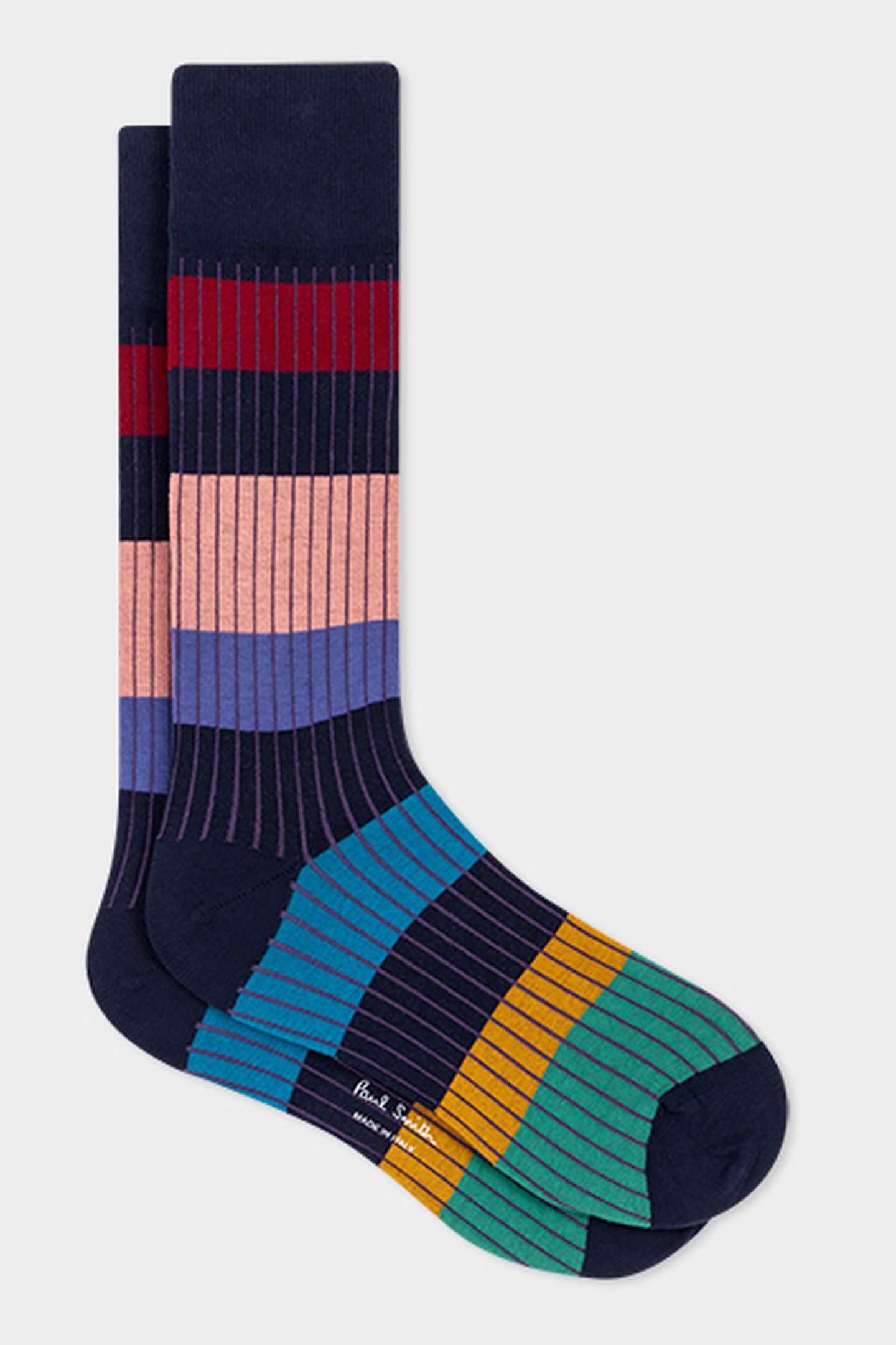 MEN SOCK ERROL STRIPE NAVY 6