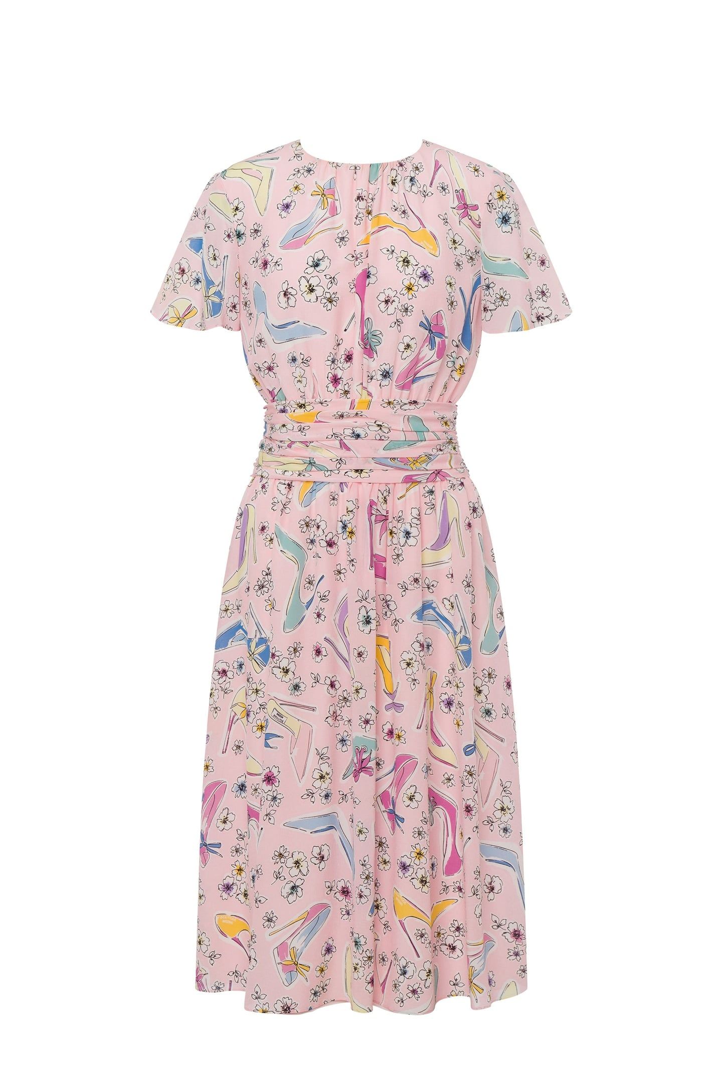 HEELS & FLOWERS MIDI DRESS PINK 3