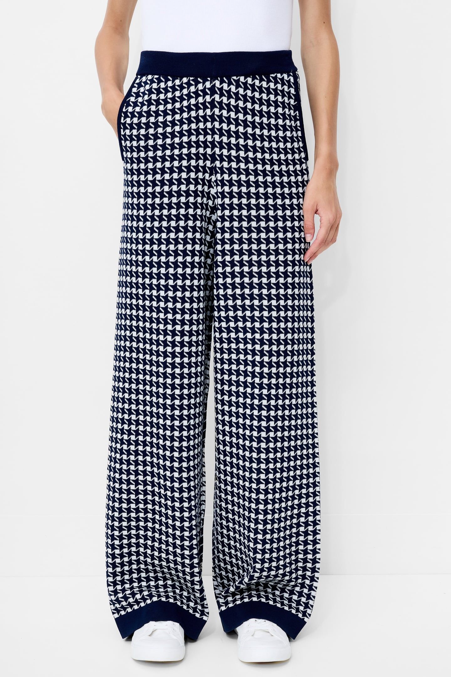 GLORIA JACQUARD KNIT TROUSER NAVY MULTI 2