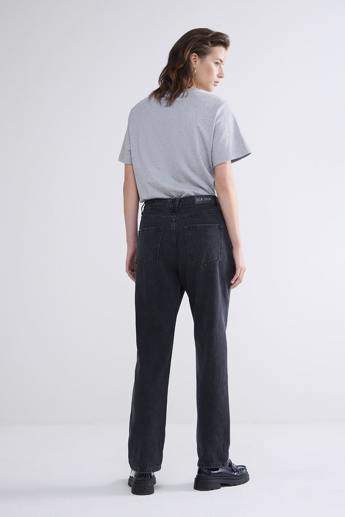 MOMS JEANS COTTON BLACK DENIM BLACK DENIM 2