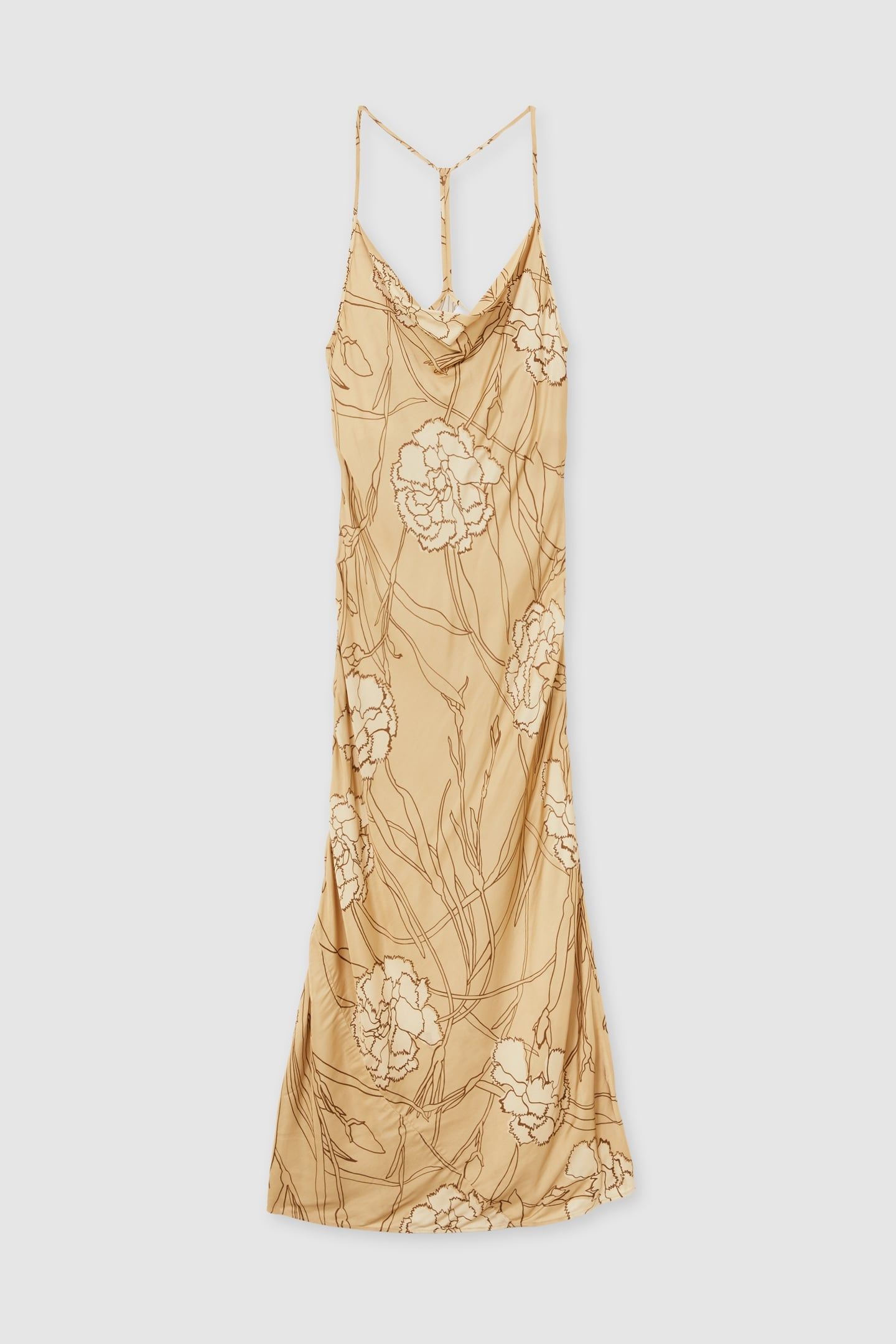 FLORAL PRINTED SLIP DRESS GOLD 4