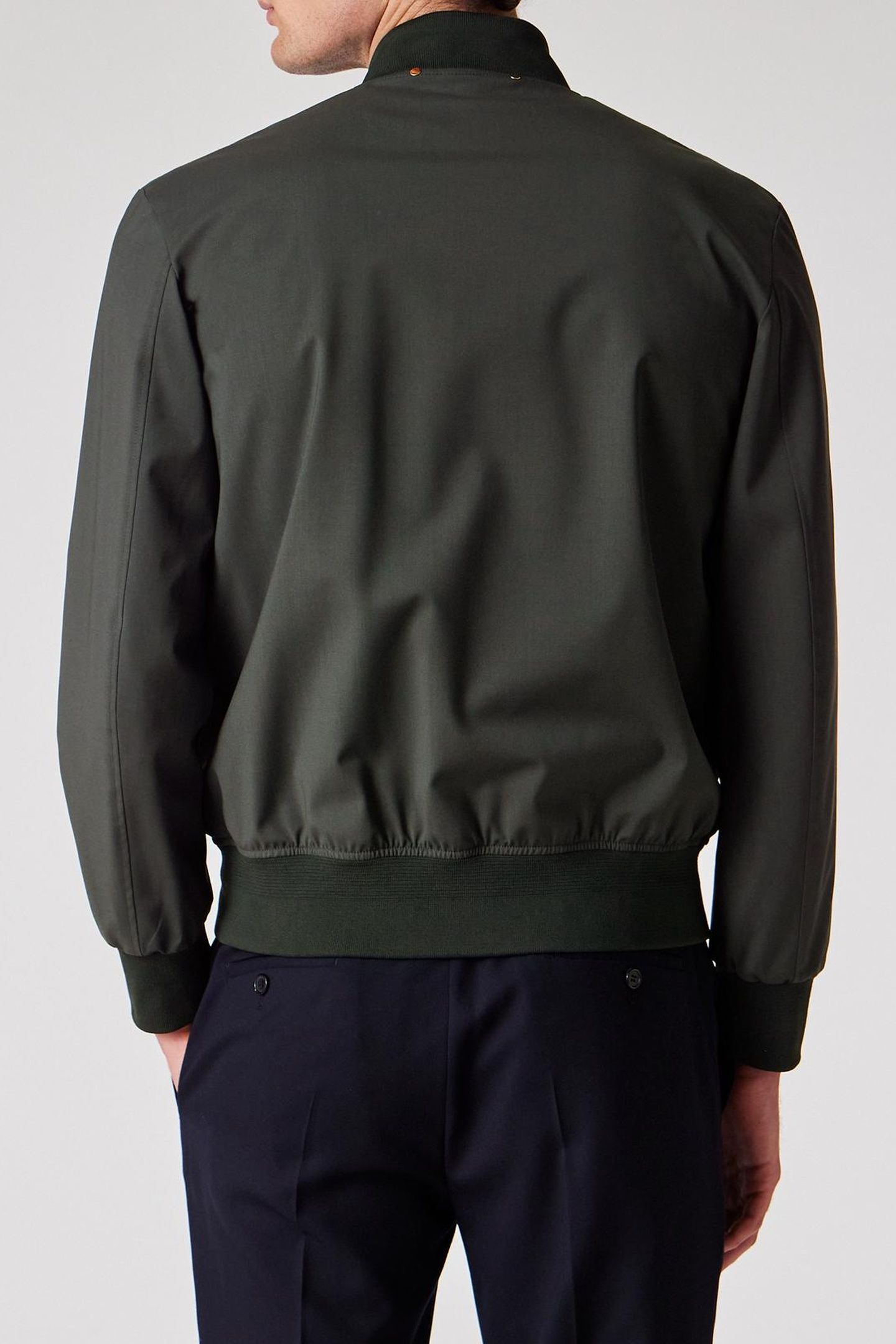 MENS REGULAR FIT BOMBER JACKET OLIVE GREEN 2