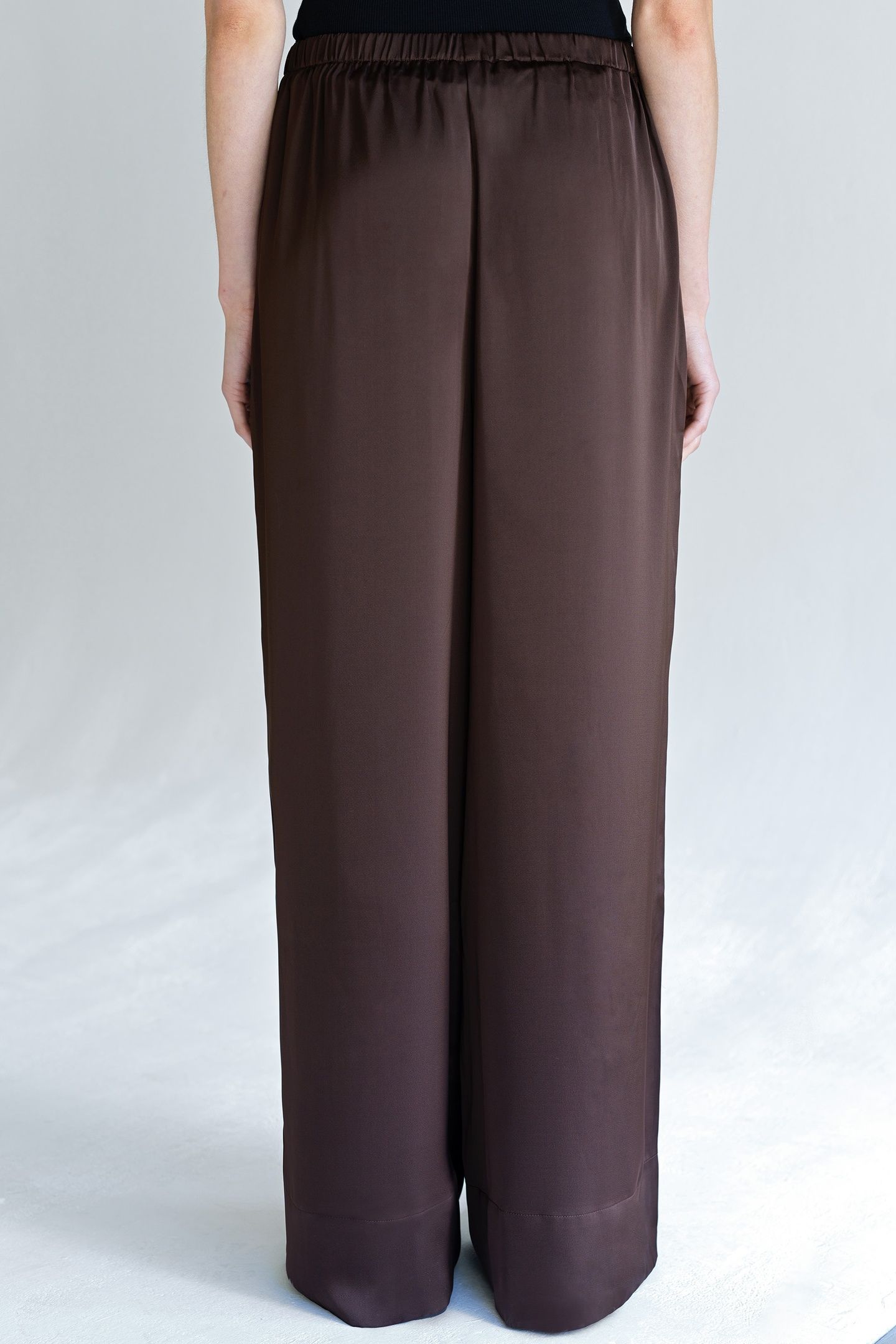 BERNADETTA SATIN WIDE LEG PANT BITTER CHOCOLATE BITTER CHOCO 4