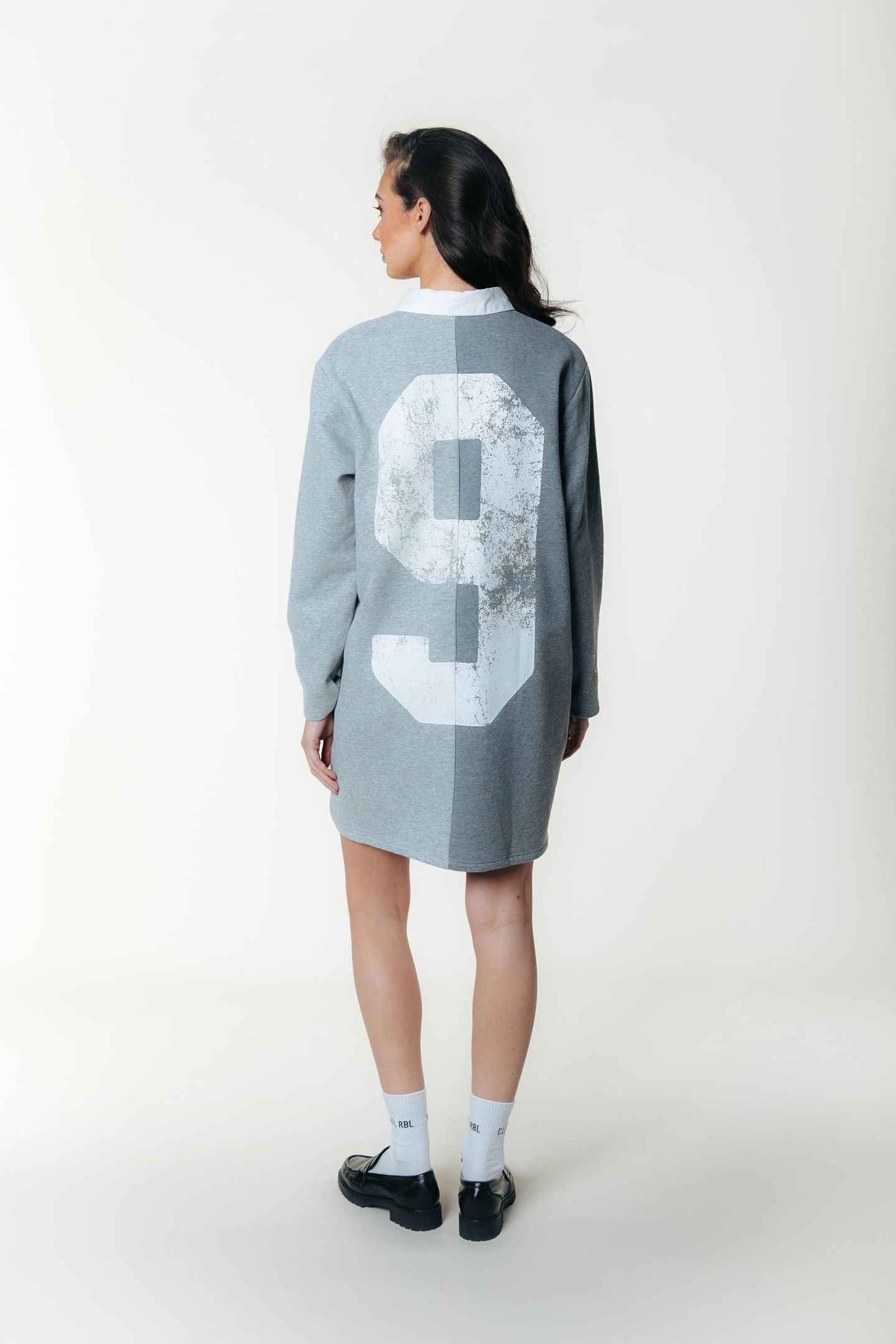 NINNY POLO SWEAT DRESS LIGHT GREY MELANGE 3