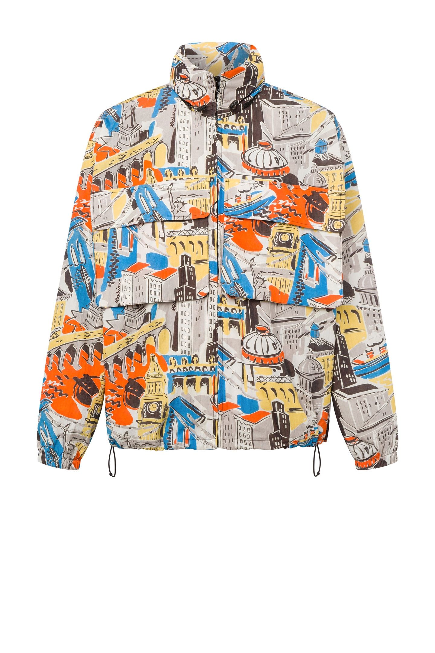 WINDBREAKER IN NYLON CITY PRINT GREY 3