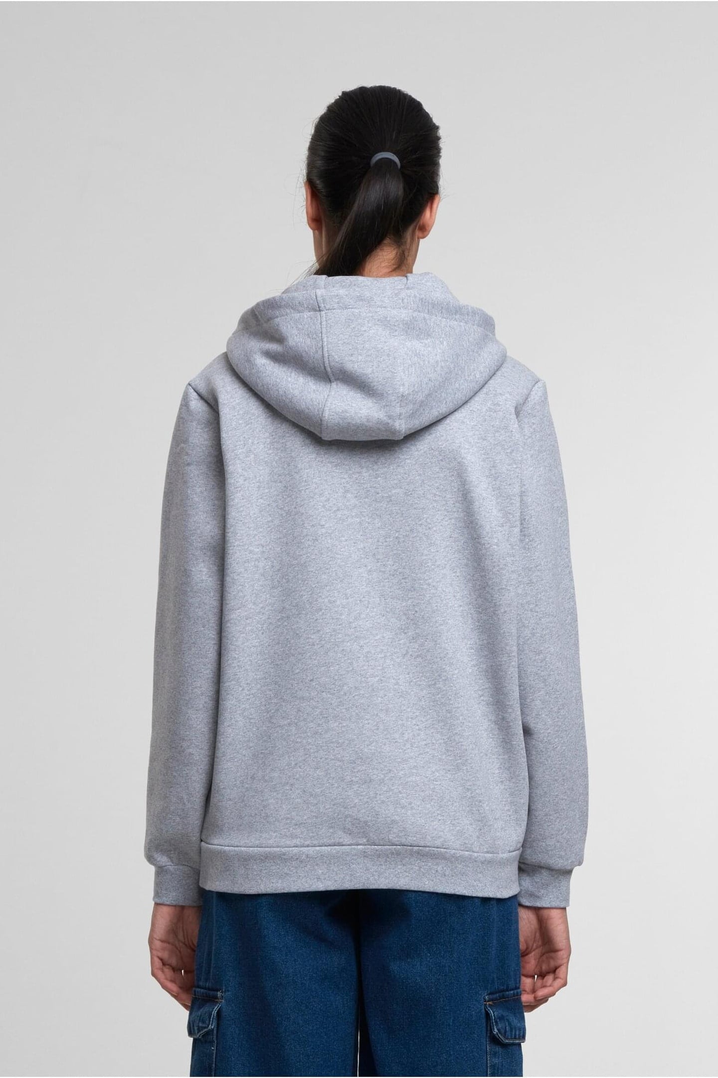 LADIES LOOSE BRUSHED FLEECE HOODY MELANGE 2