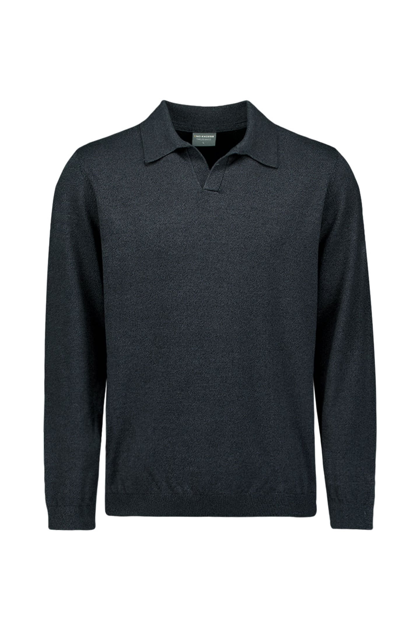 PULLOVER V POLO MELANGE DARK GREY 5