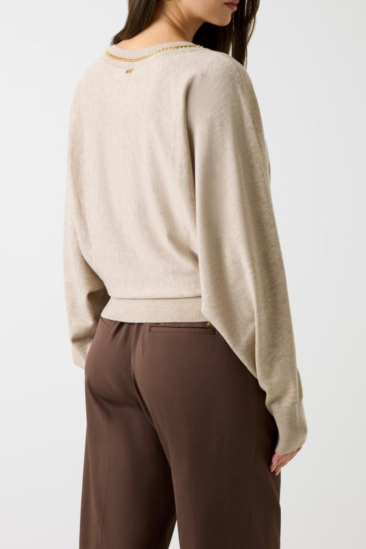 ABEL CN DOLMAN SLEEV VELVET TAUPE MULTI 3