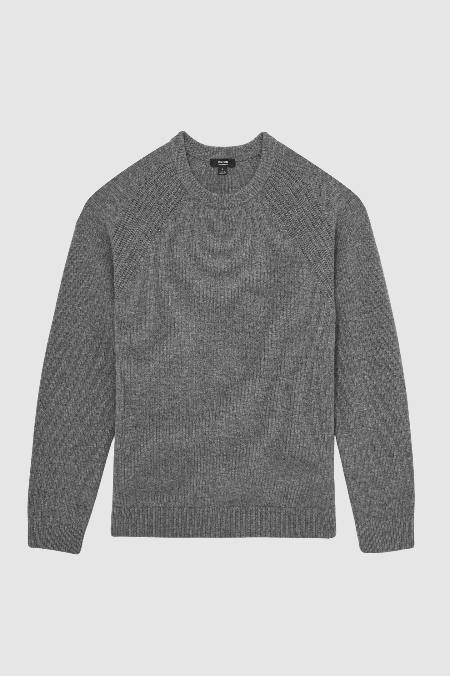 LS RAGLAN CREW NECK JUMPER MID GREY MELANGE 4