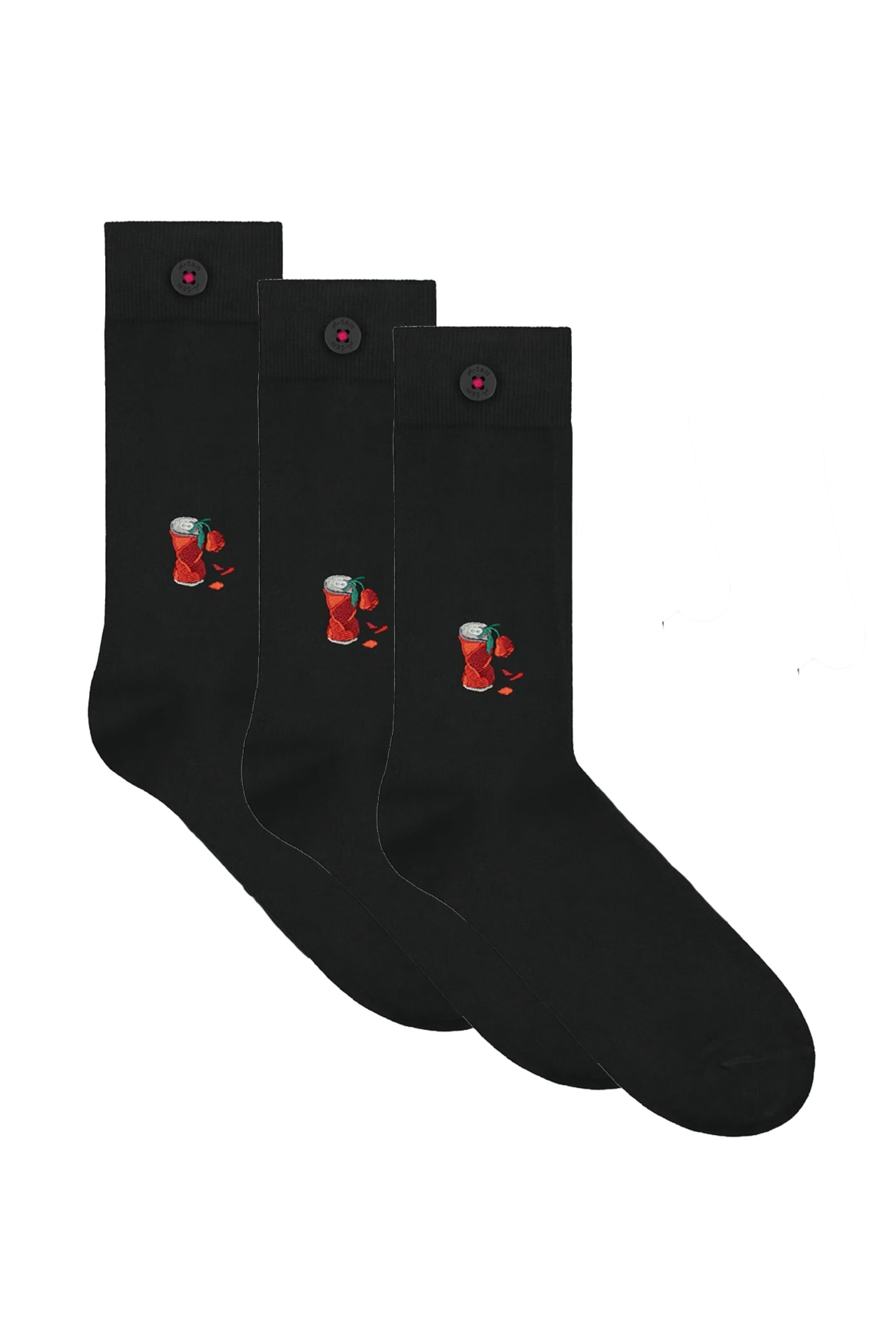 A-DAM 3-PACK CASUAL SOCKS SODA ROSE DEEP BLACK 1