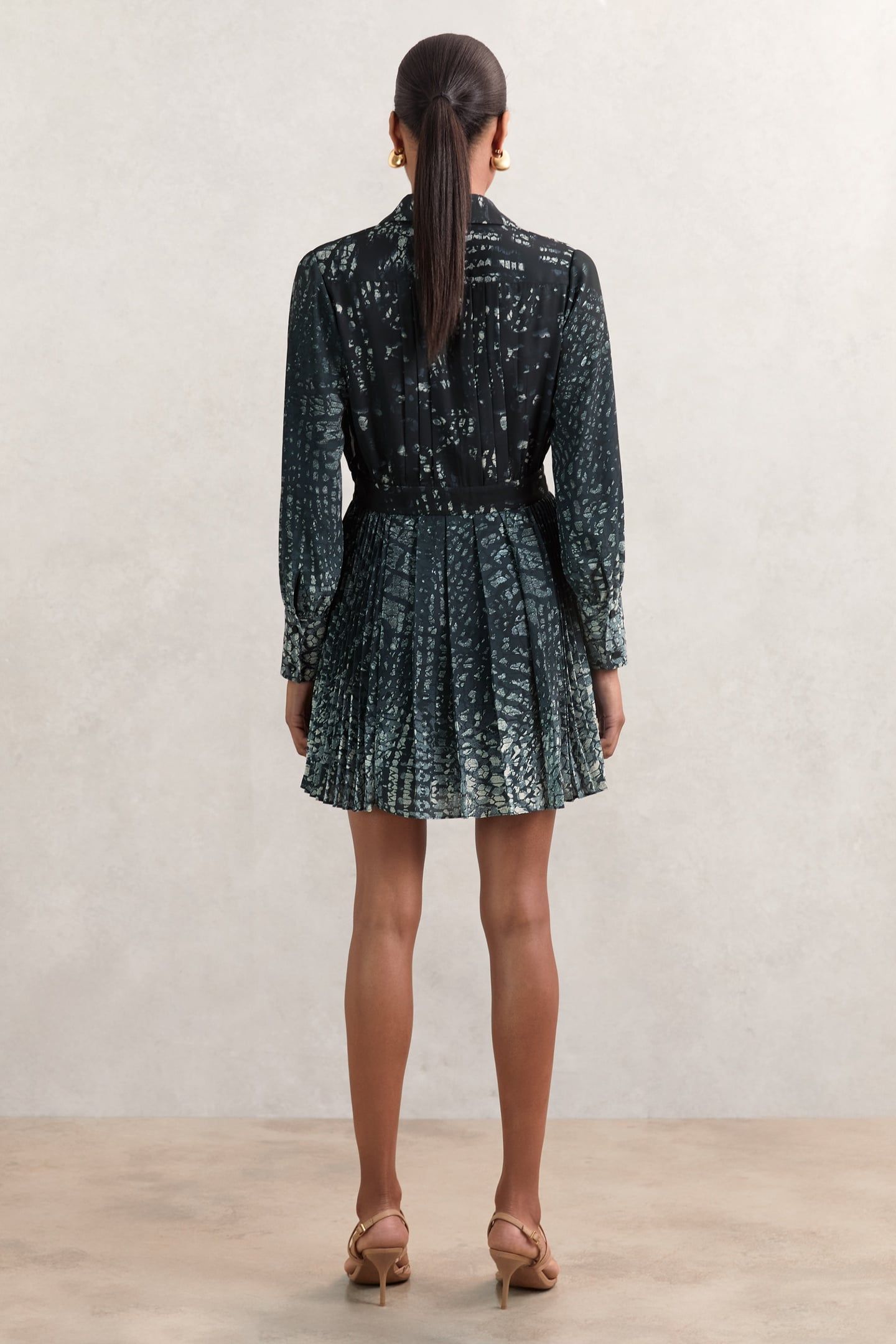 PRINTED FLIPPY DRESS NAVY 2