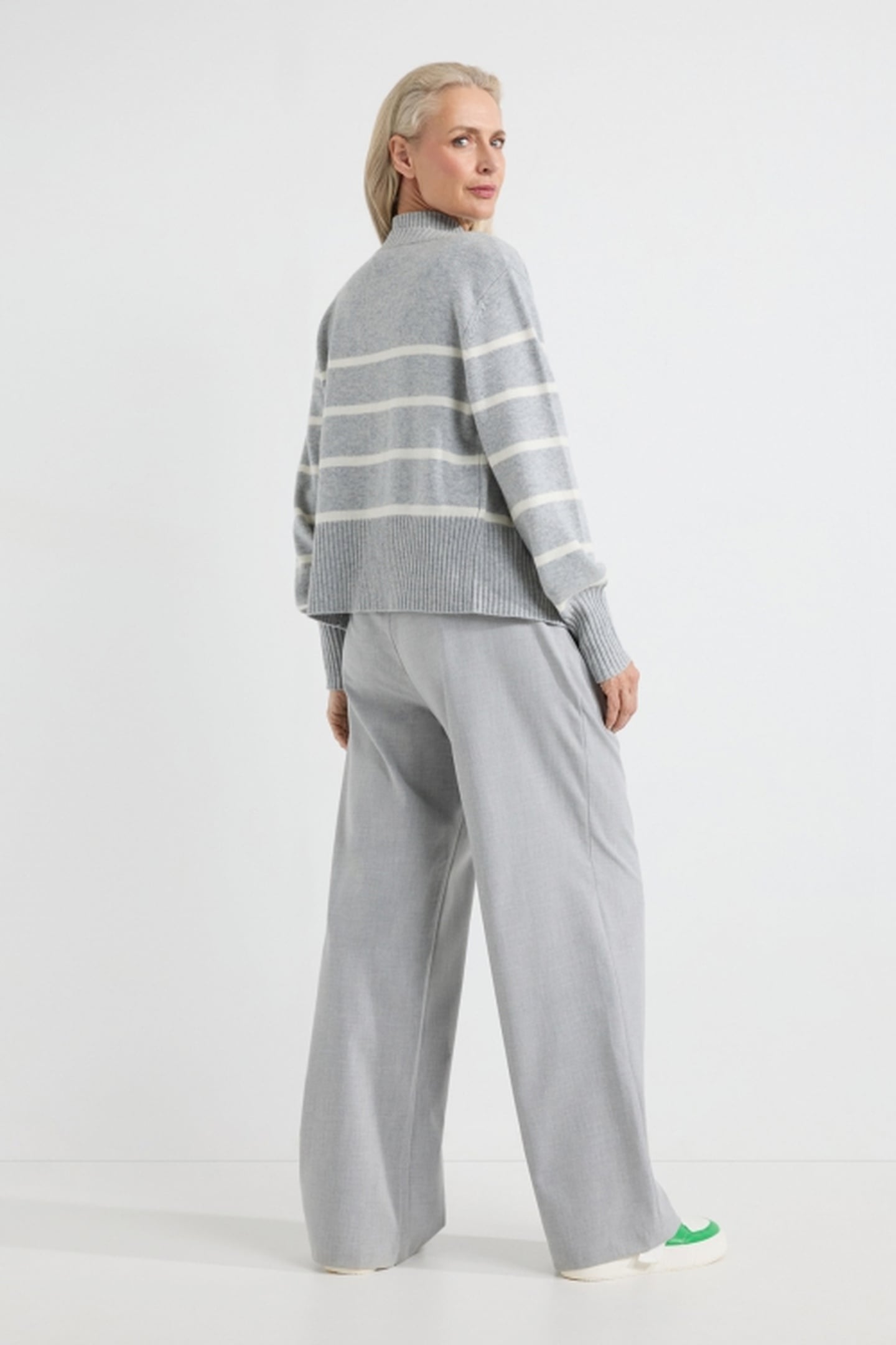 ANJA CARDIGAN GREY STRIPE 3