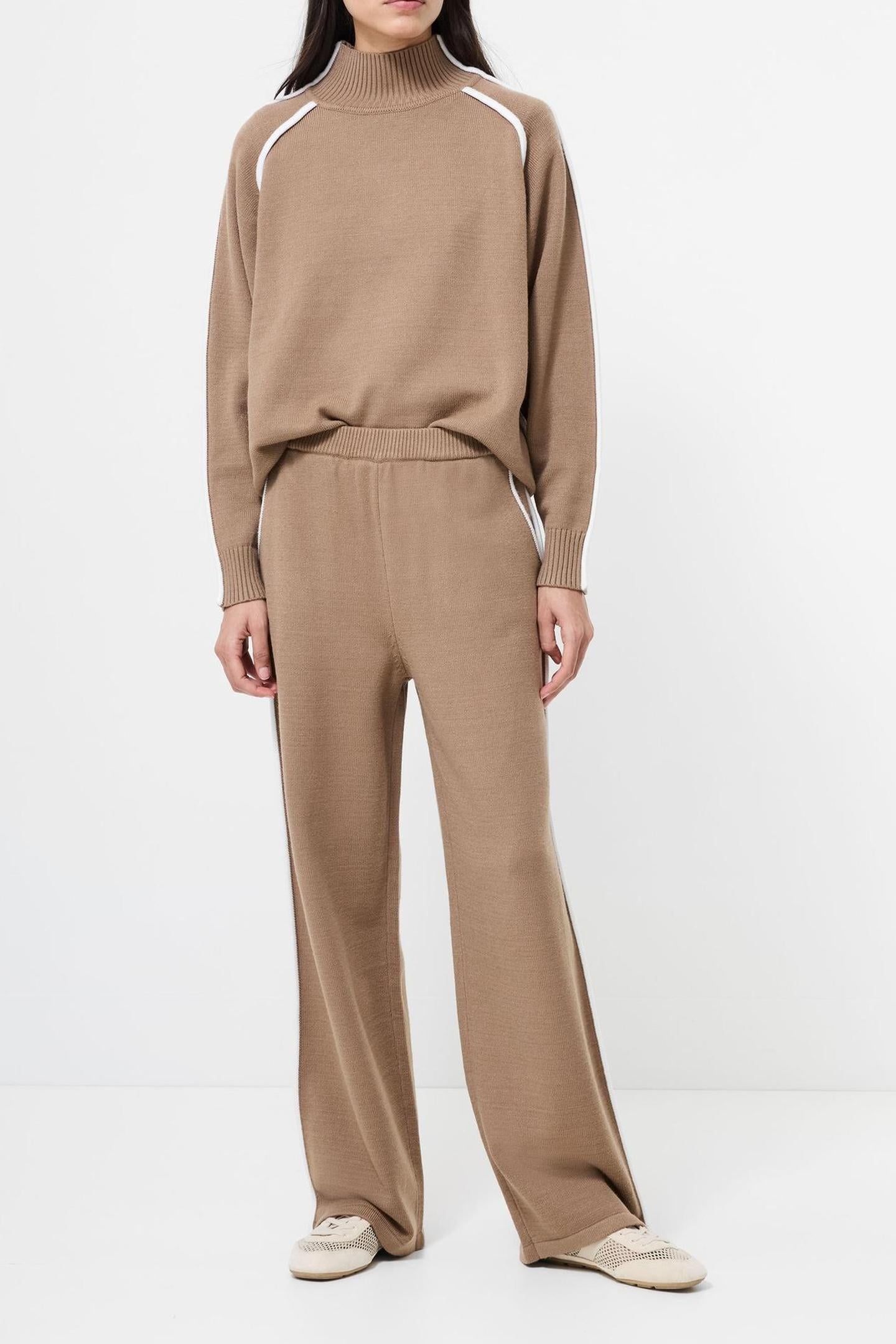 JORDAN WIDE LEG TRSR CAMEL/PORCELAIN CRM 2
