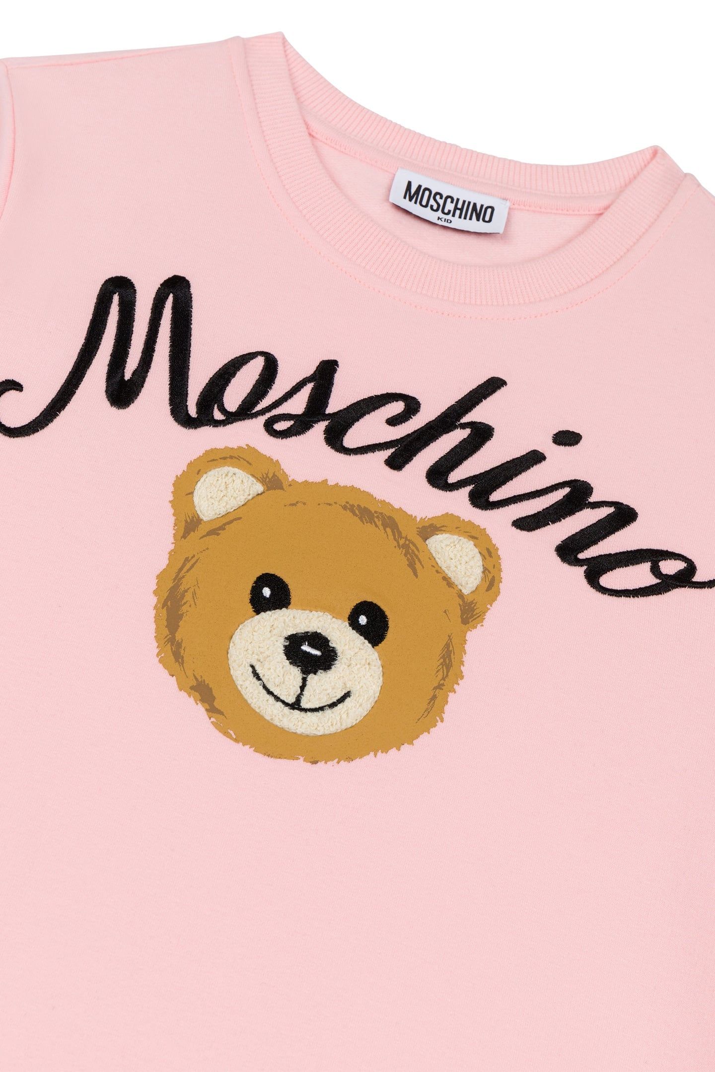 GIRL'S MOSCHINO TEDDY BEAR FLEECE DRESS PINK 3
