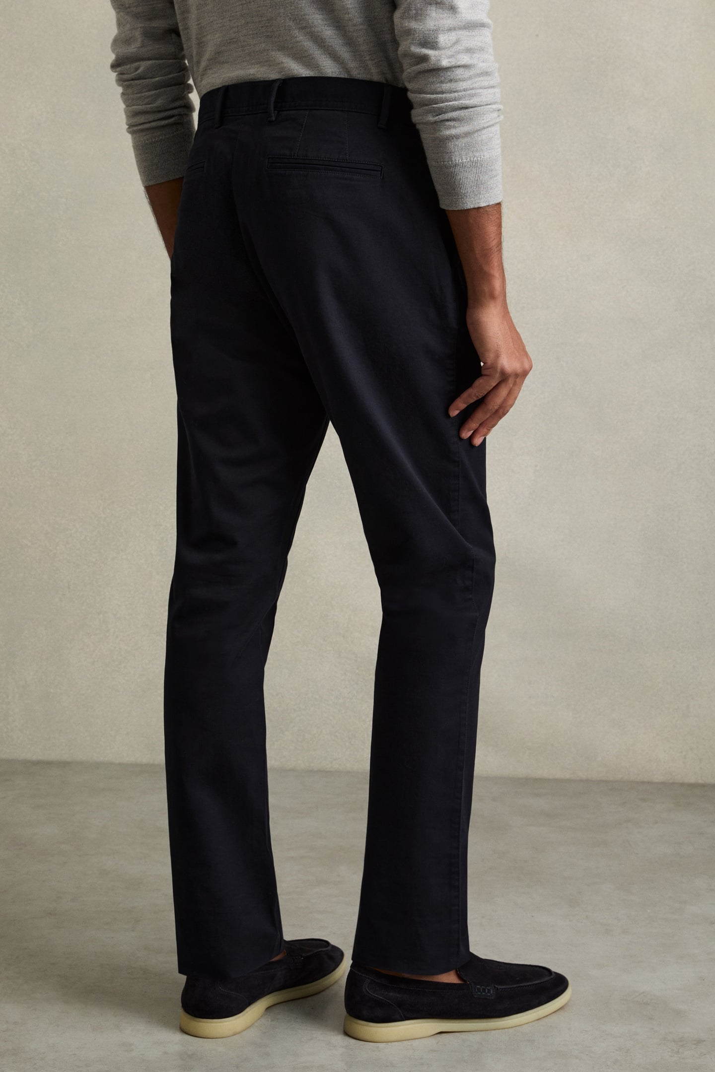 WASHED SLIM FIT CHINO NAVY 2