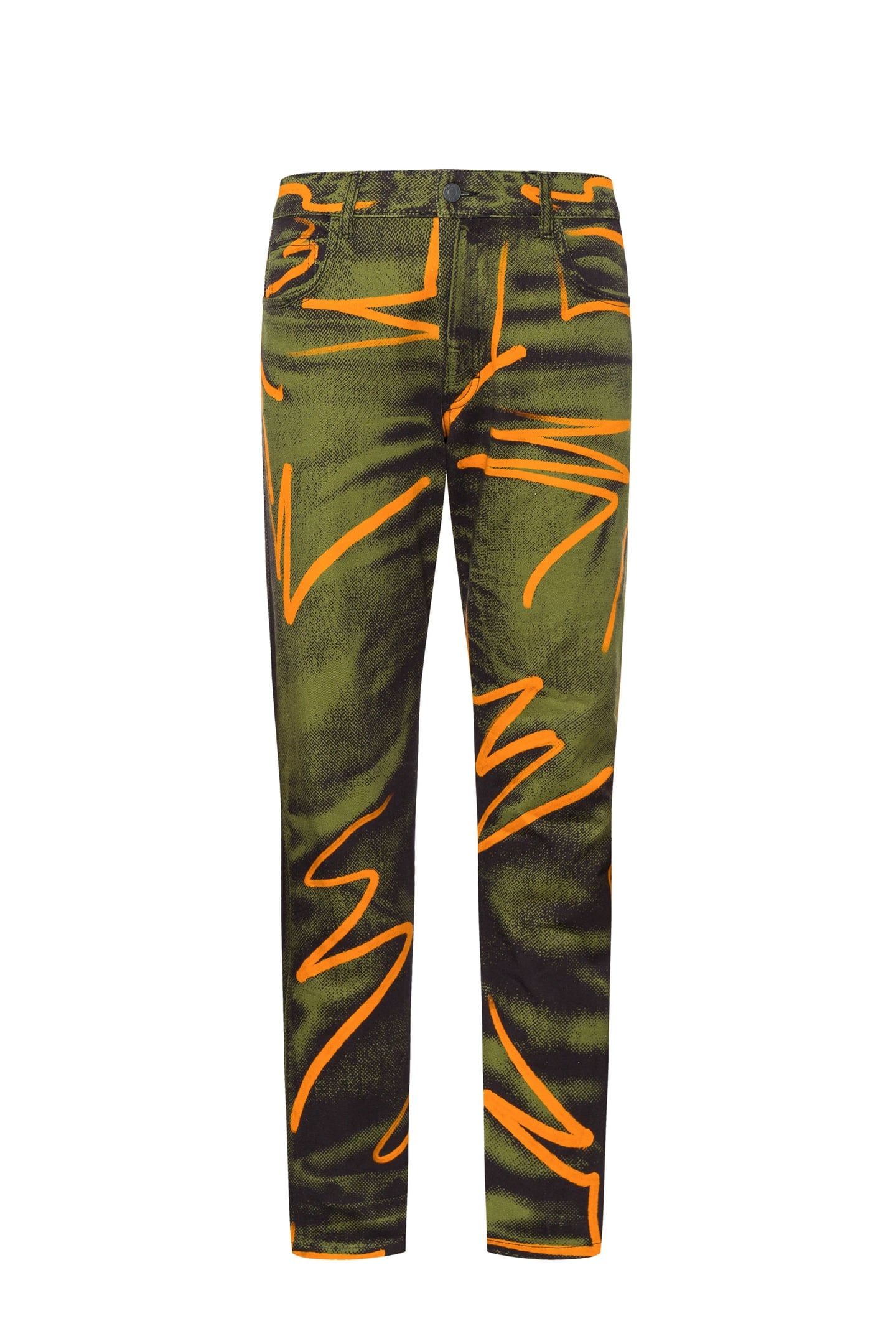 SHADOWS & SQUIGGLES COTTON BULL TROUSERS GREEN 3