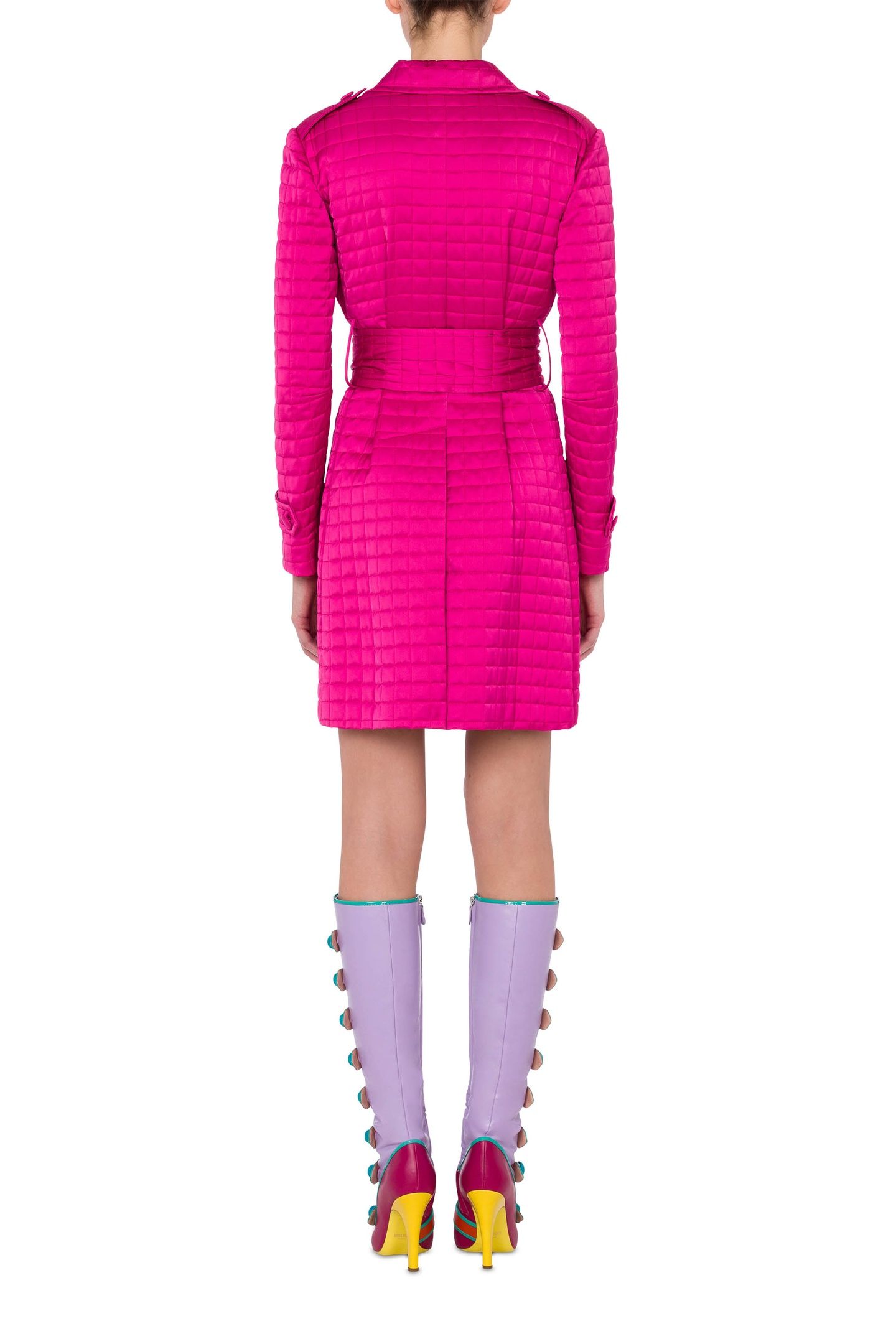 QUILTED SATIN COAT FUCSIA 2