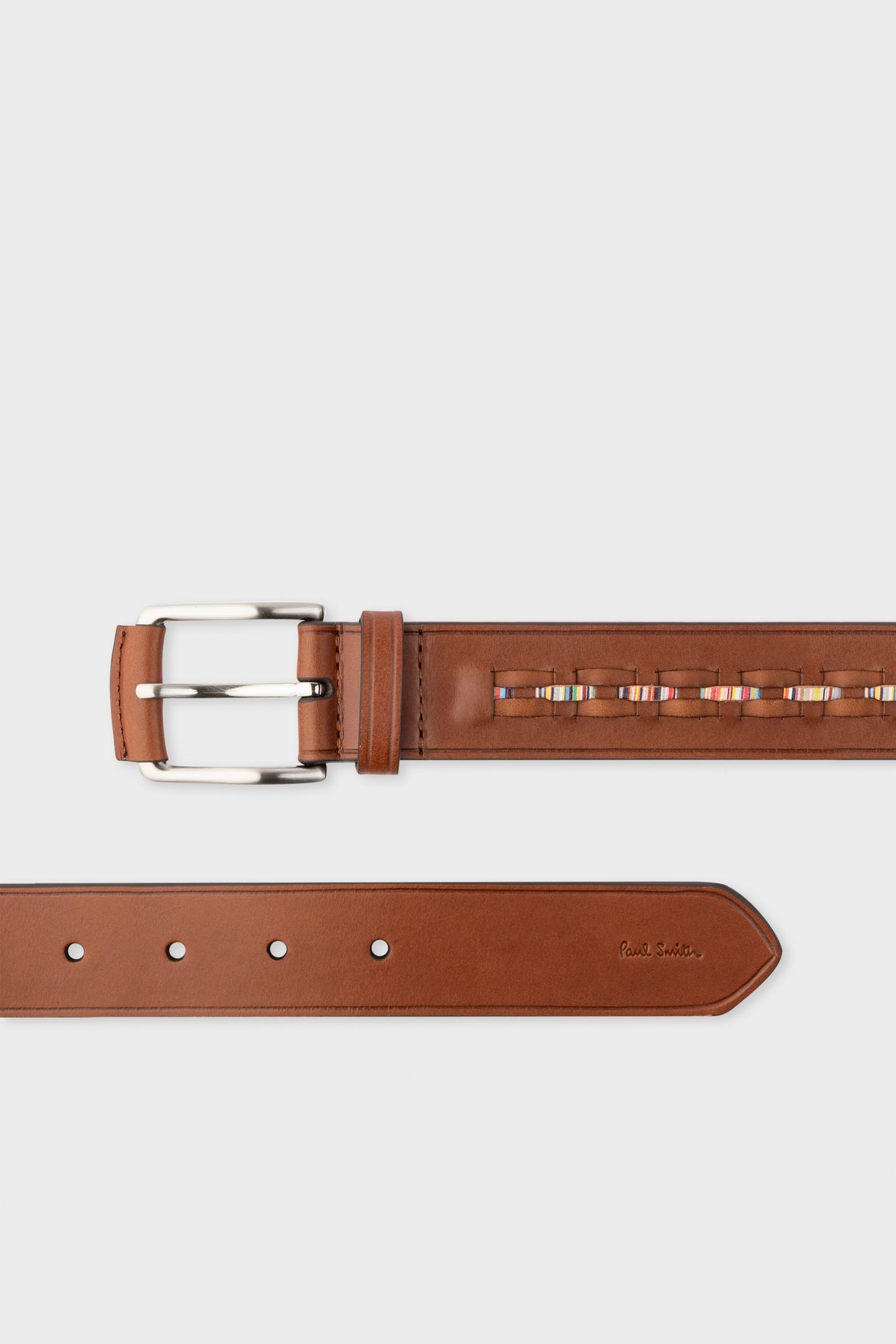 MEN BELT WOVEN INSET HAZELNUT 3