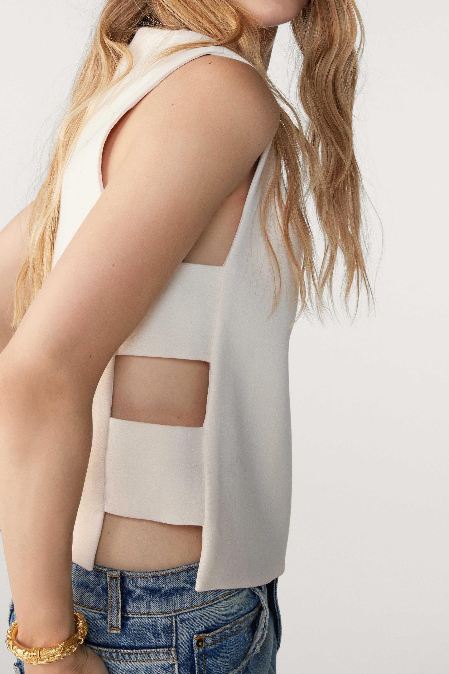 SLEEVELESS TOP ECRU 2