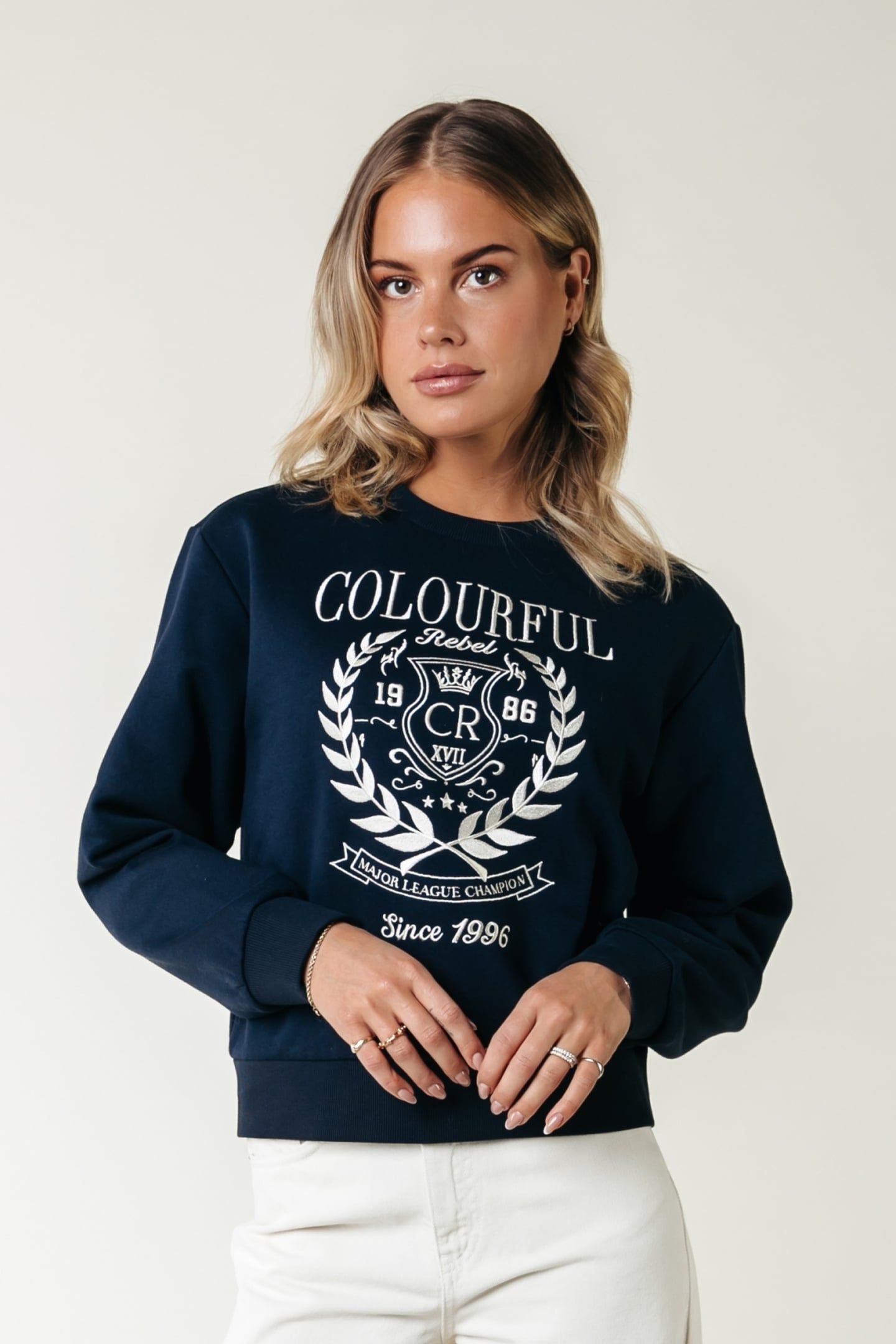 COLLEGE 1986 EMBRO RELAXED SWEAT NAVY 2