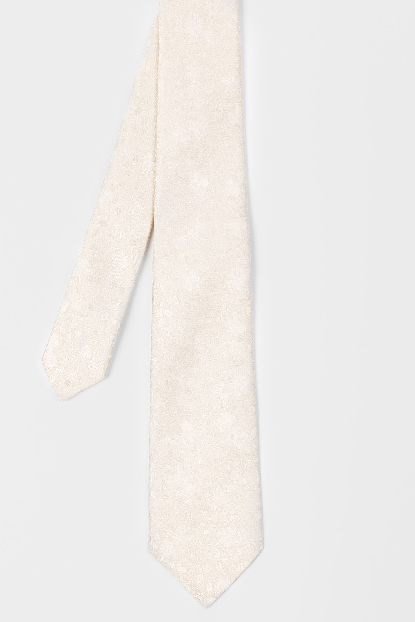 MEN TIE FLORAL JACQUARD IVORY 1