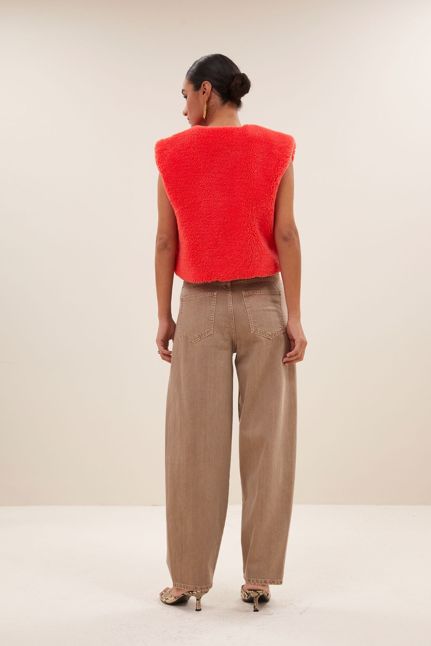 WOLLY RED GILET POPPY RED 3