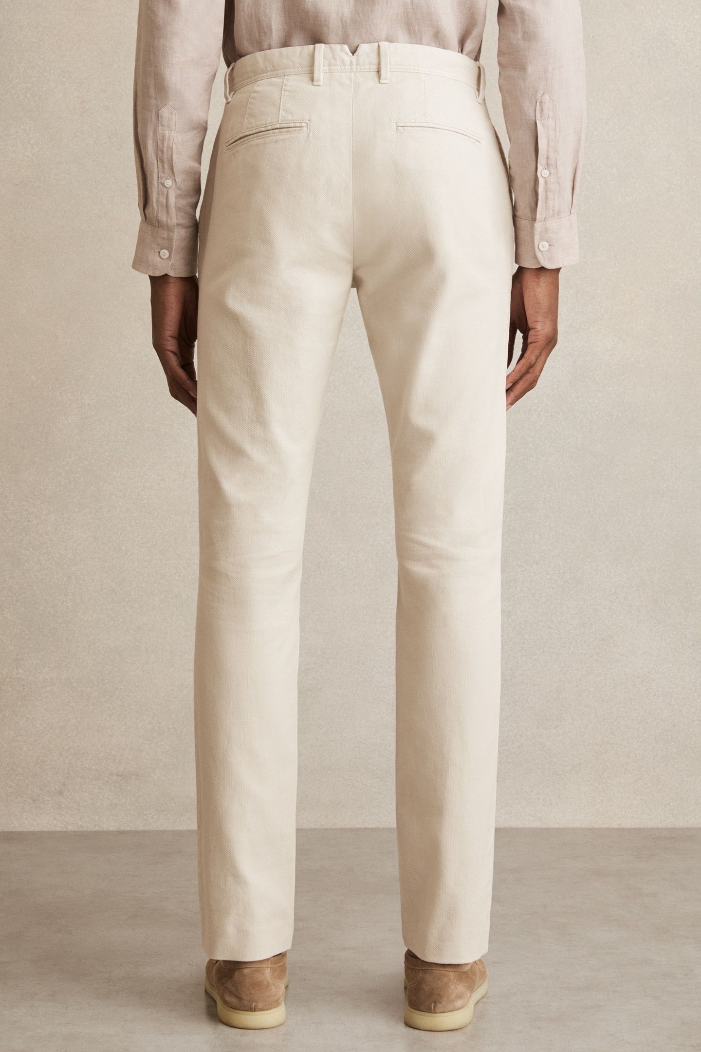 PIQUE CHINO TROUSER OFF WHITE 2