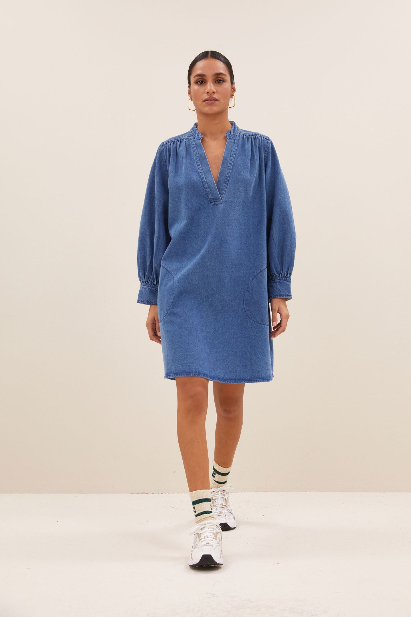 JINA DENIM DRESS MEDIUM DENIM 2