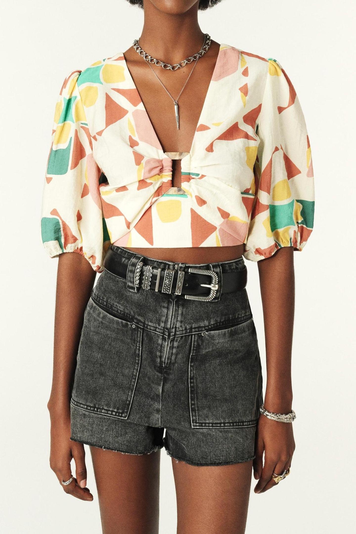SHORT SLEEVES TOP ECRU 1