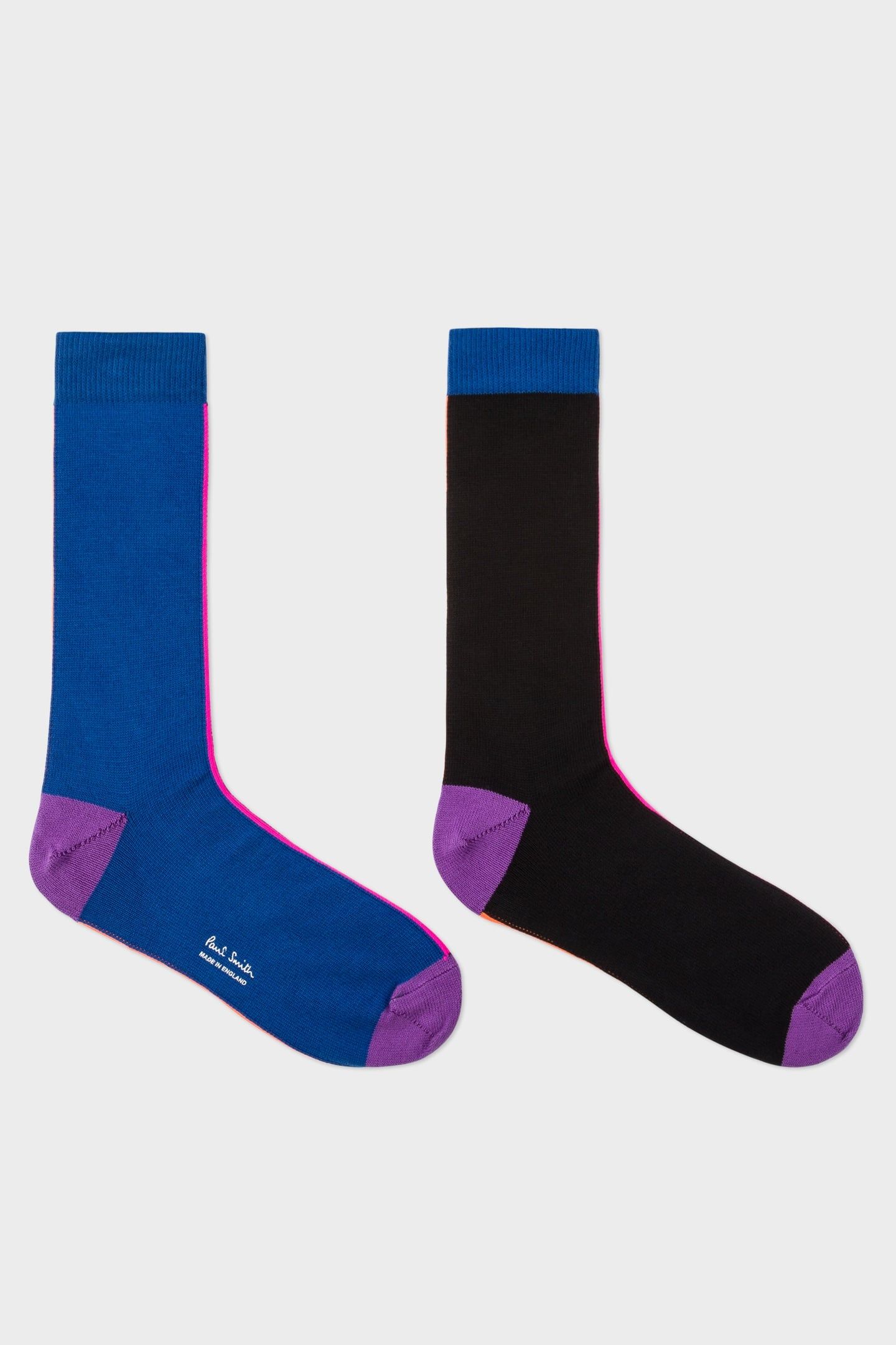 MEN SOCK VERTICAL BLK COBALT BLUE 1