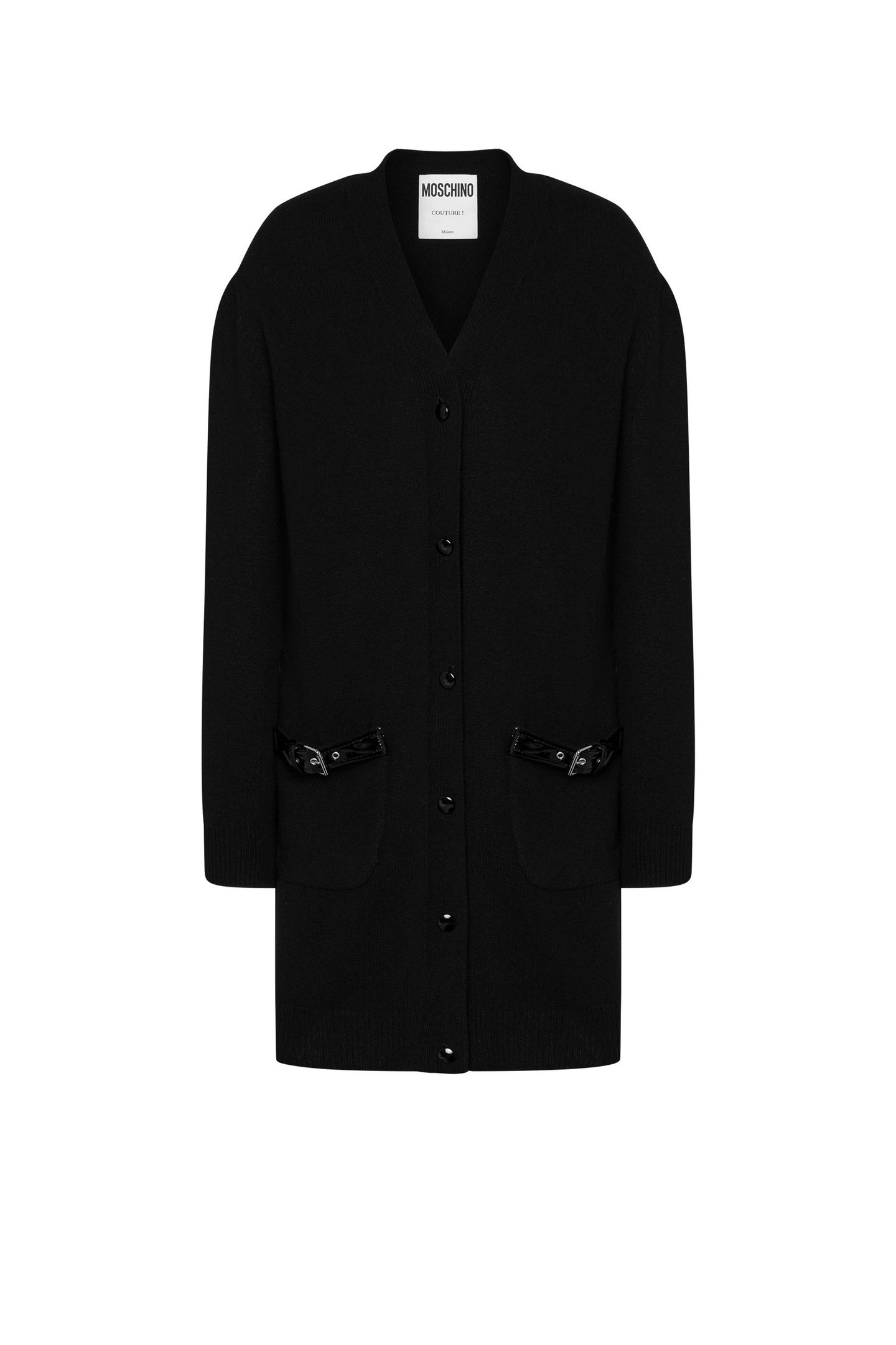 BONDAGE BUCKLE LONG CARDIGAN BLACK 3