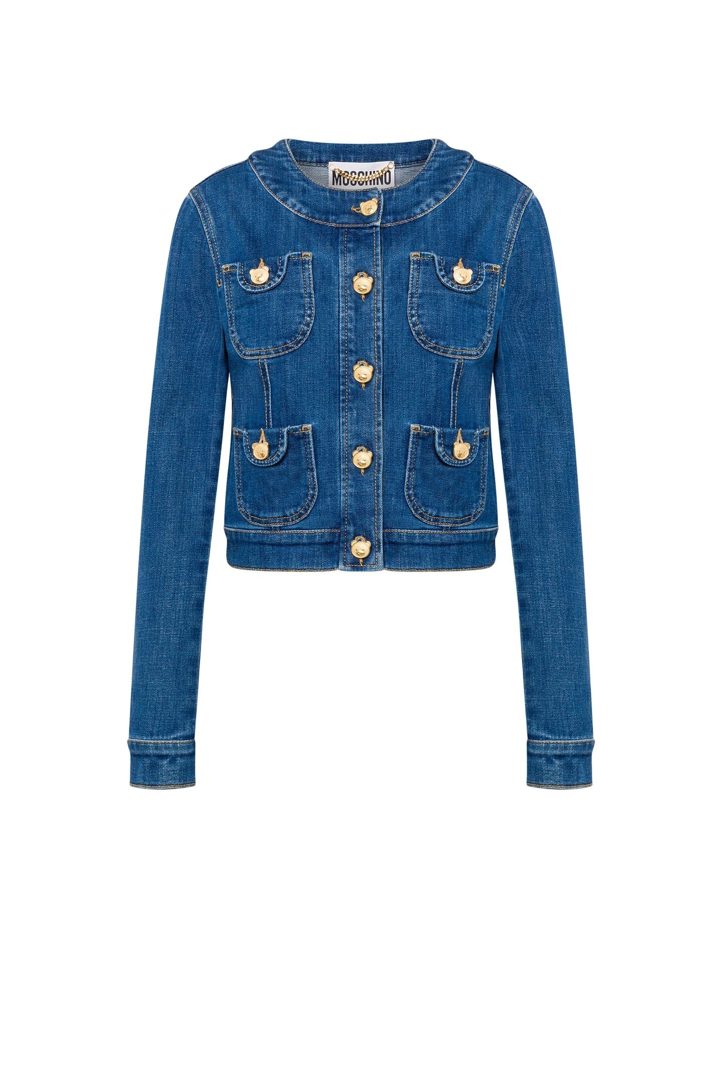 TEDDY BUTTONS STRETCH DENIM JACKET BLUE 3