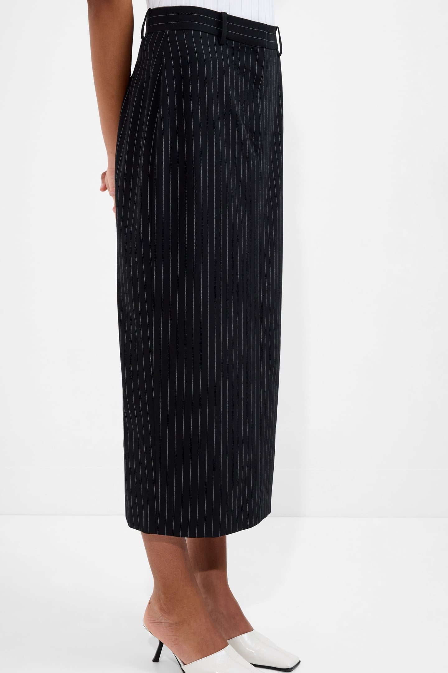 MORGAN TAILORED MIDI SKIRT BLACK WINTER WHITE BLACK WINTER W 4