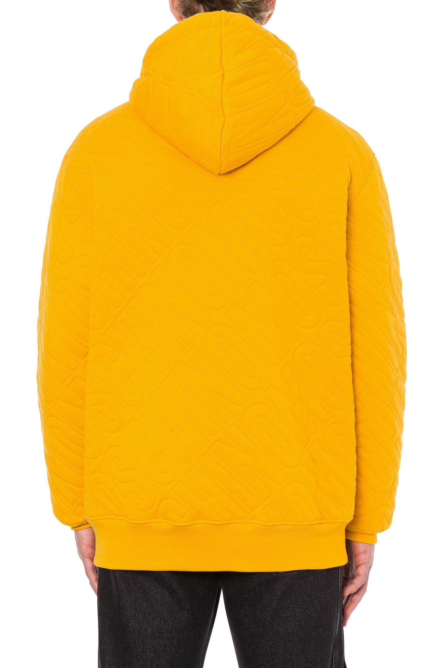 ALLOVER QUILTED LOGO HOODIE YELLOW 2