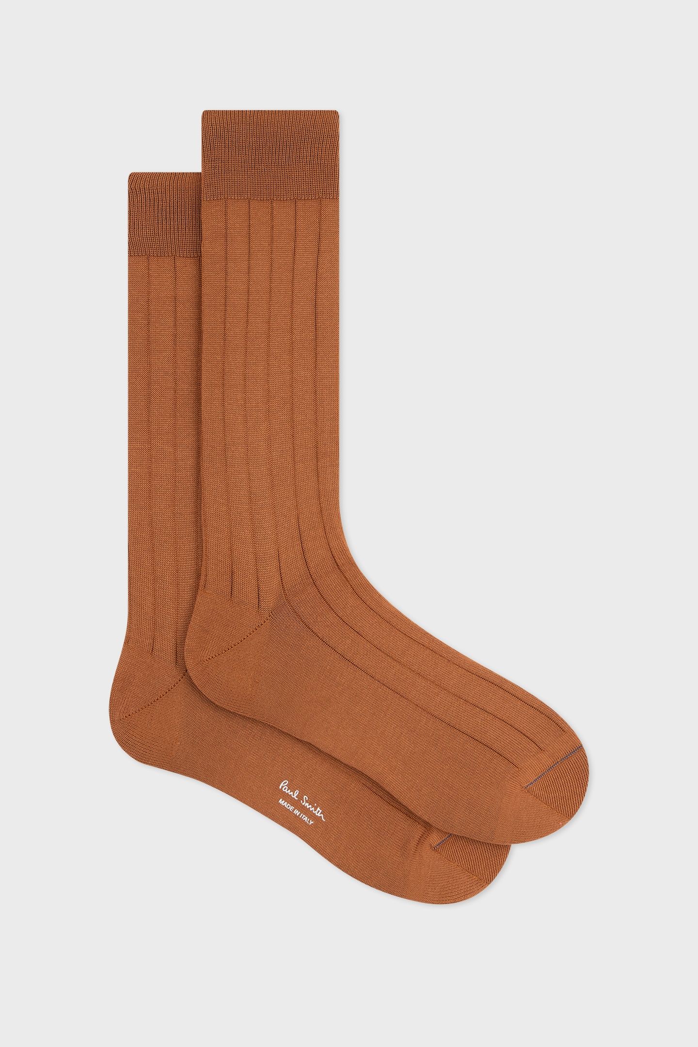 MEN SOCK PLAIN RIB TAN 2