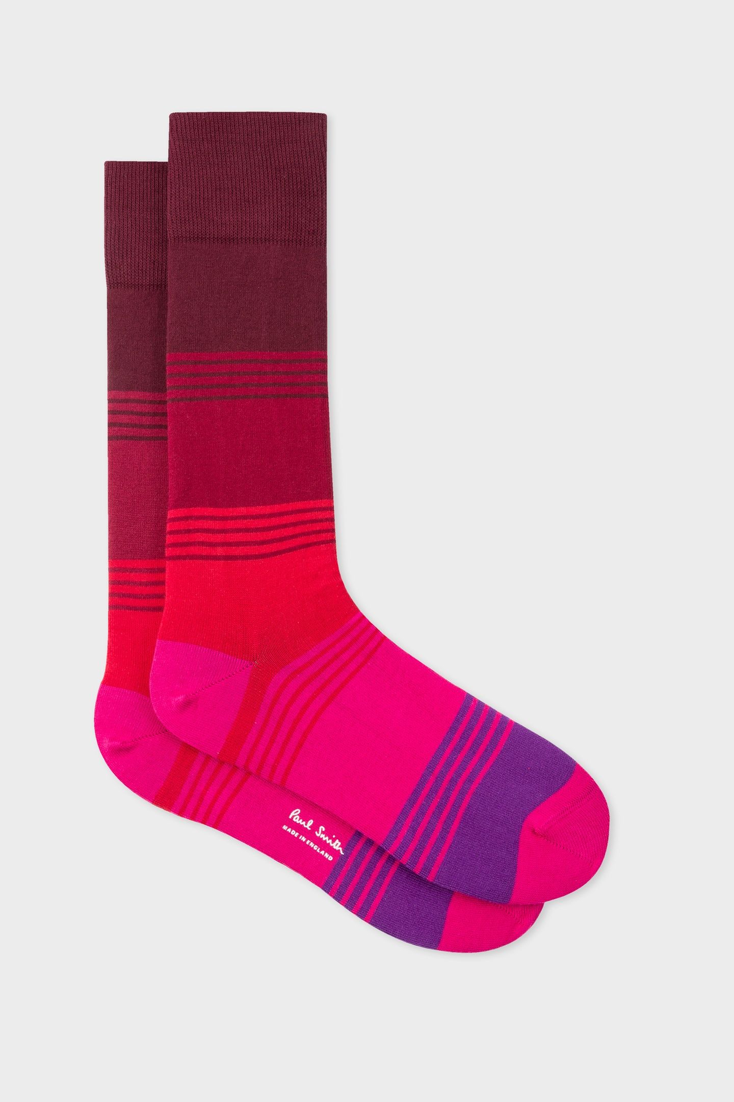 MEN SOCK GRADED STRIPE PINK 2