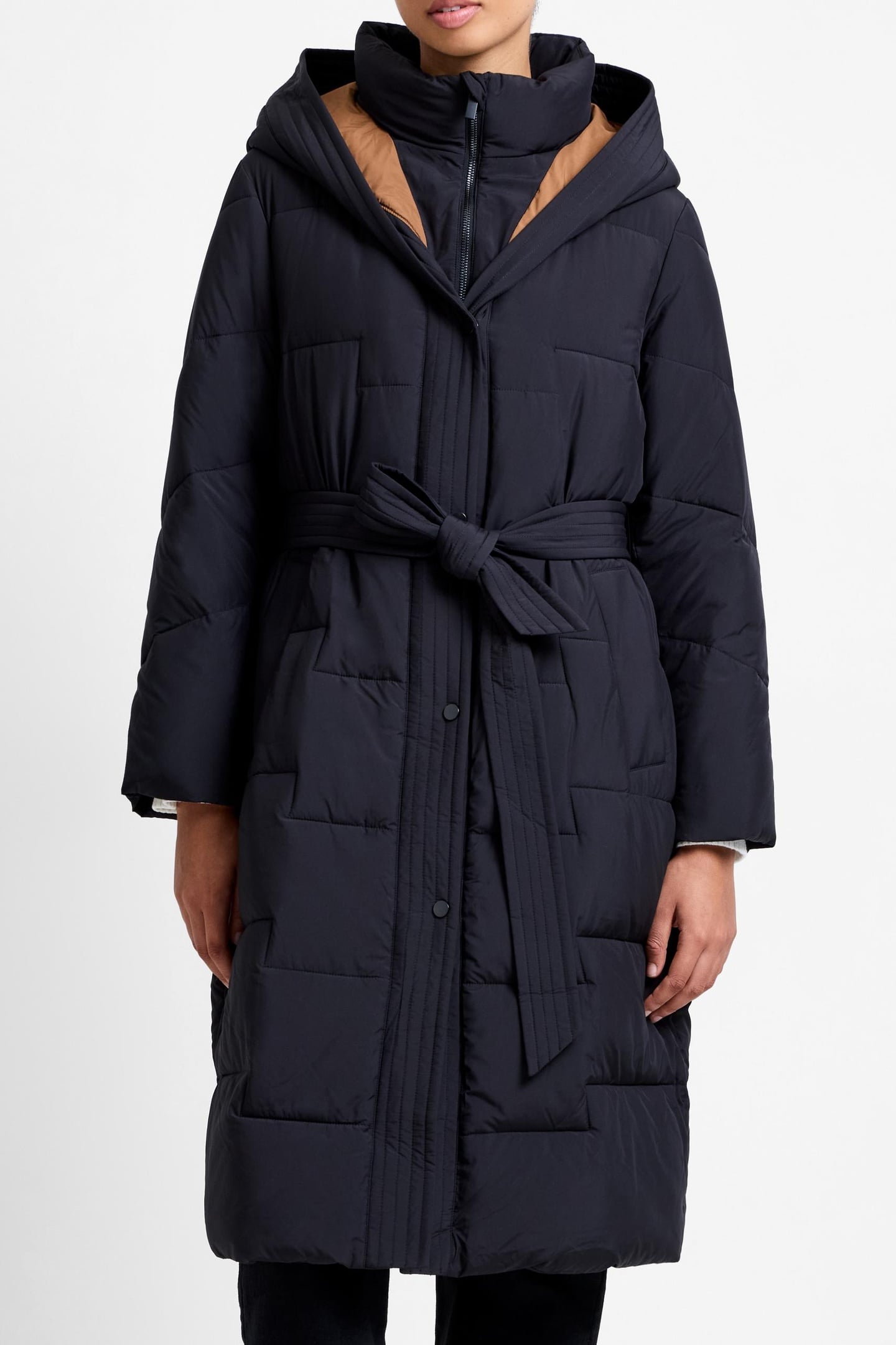 MINNIE BELTED LS COAT BLACK PEACAN NEUTRAL 3