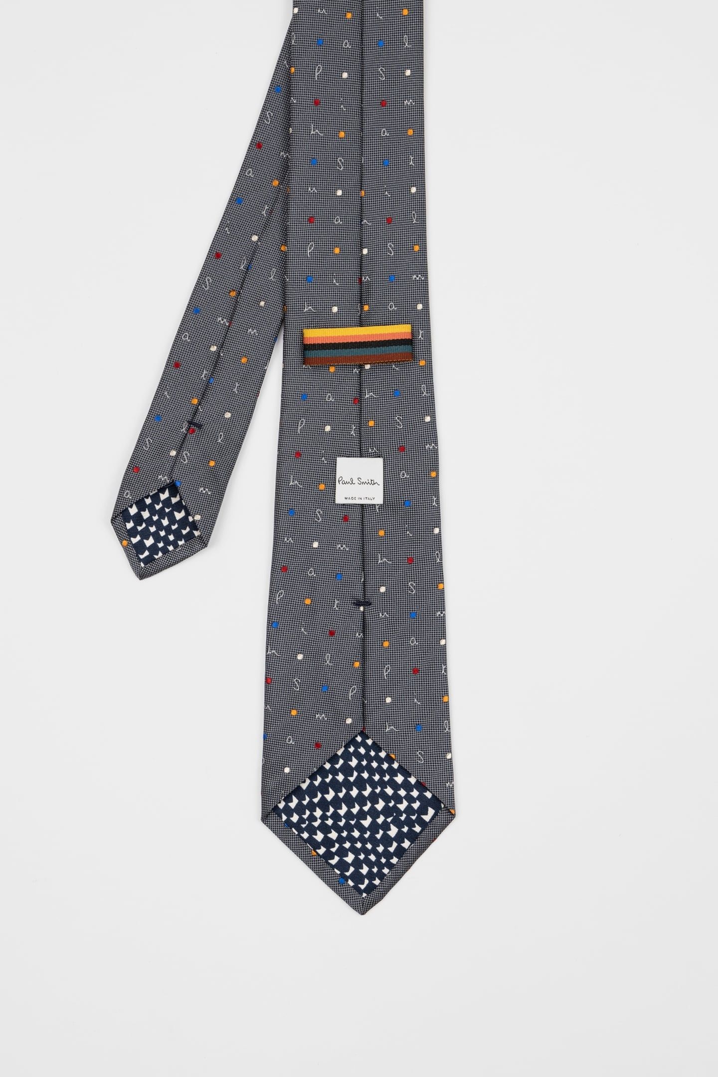 MEN TIE SPOTTY LETTERS GREY 4