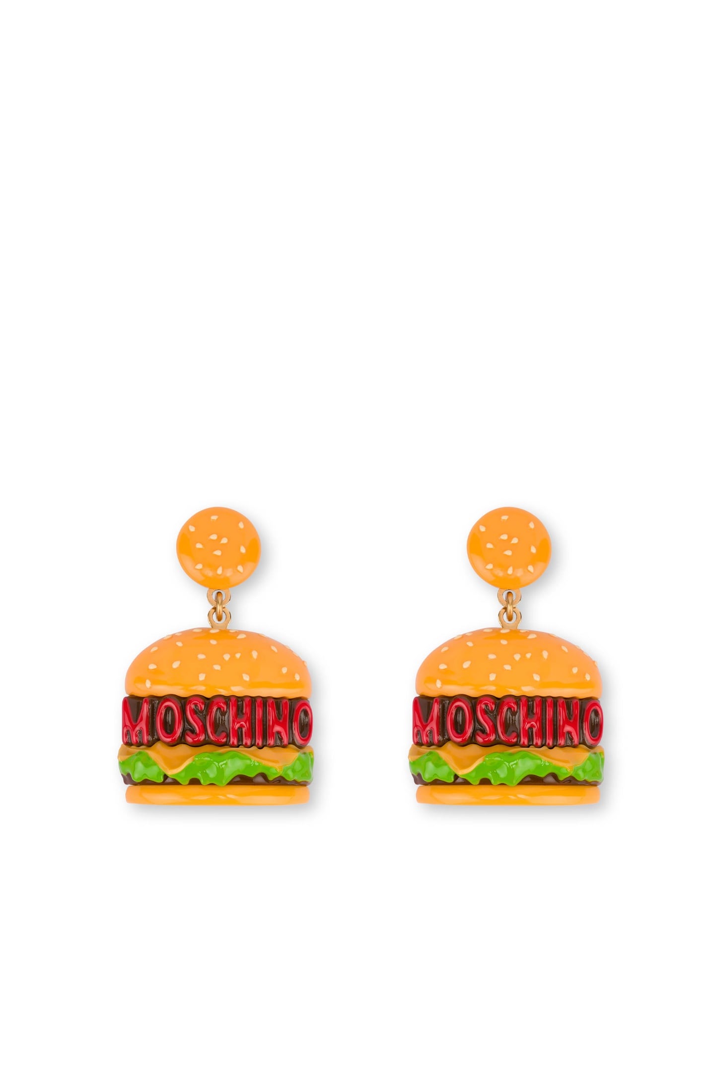 MOSCHINO HAMBURGER EARRINGS GOLD 1