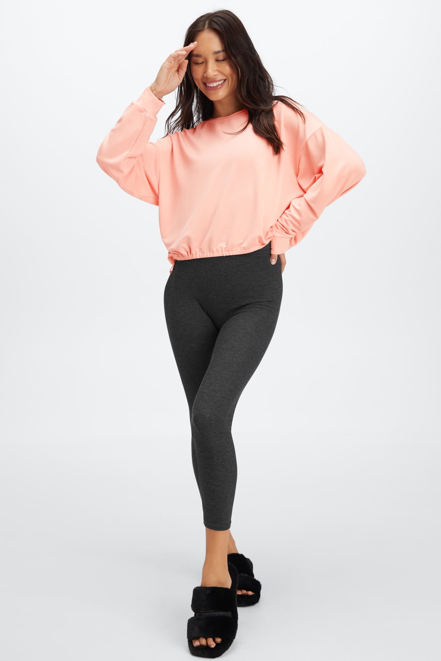 RESTOREKNIT HIGH-WAISTED 7/8 LEGGING BLACK HEATHER 2