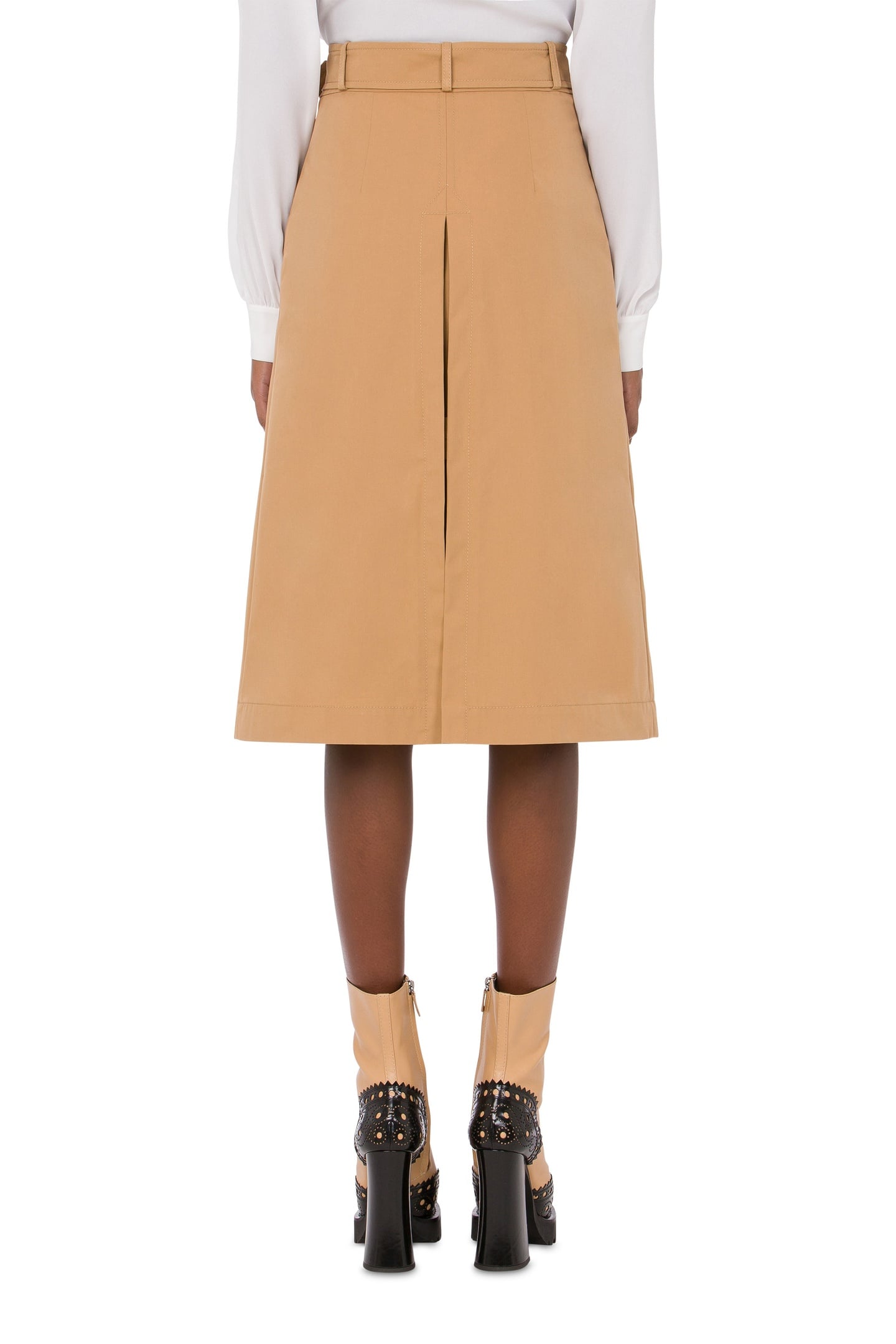 BELTED GABARDINE SKIRT BEIGE 2