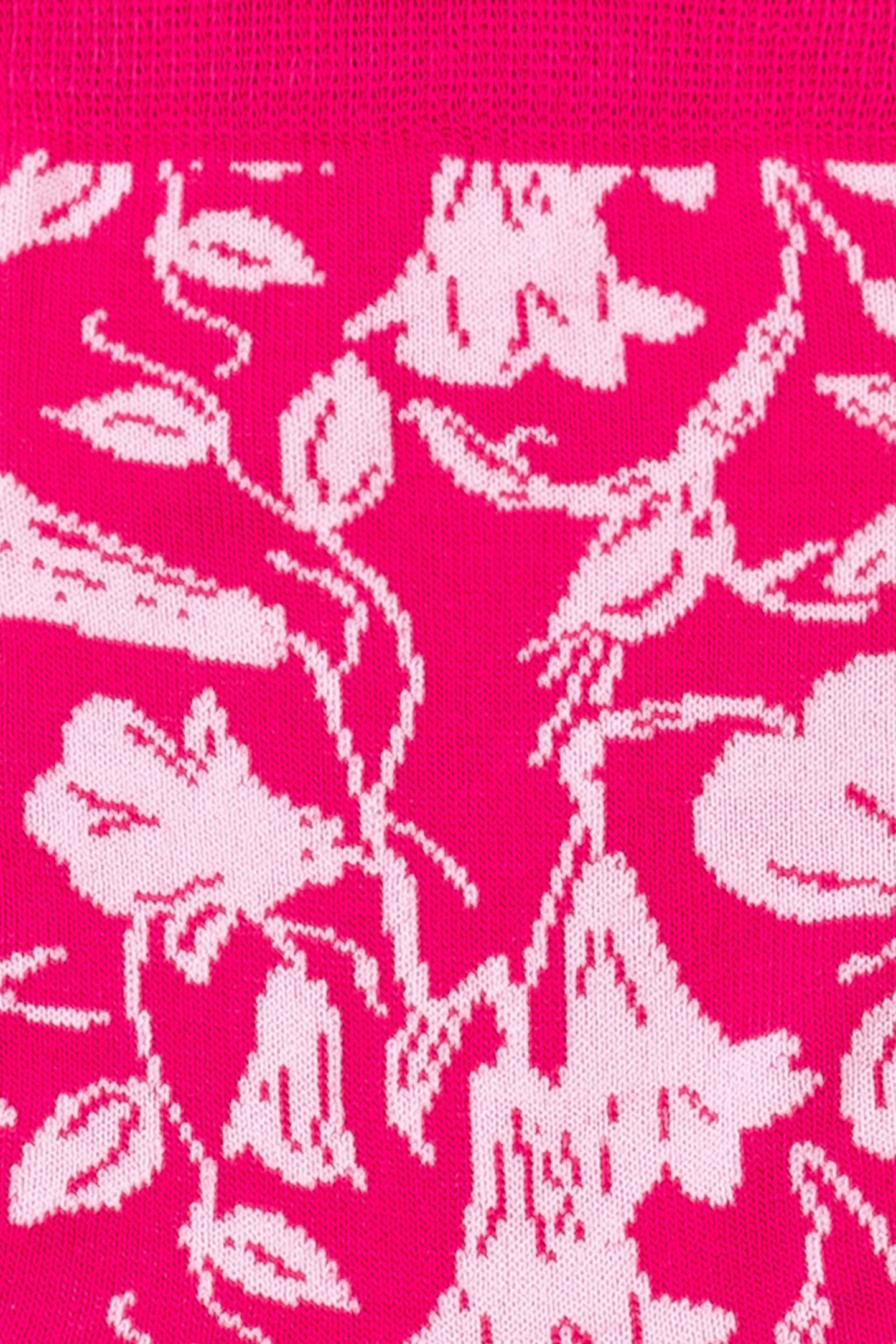 WOMEN SOCK FLOWER FUCHSIA 7