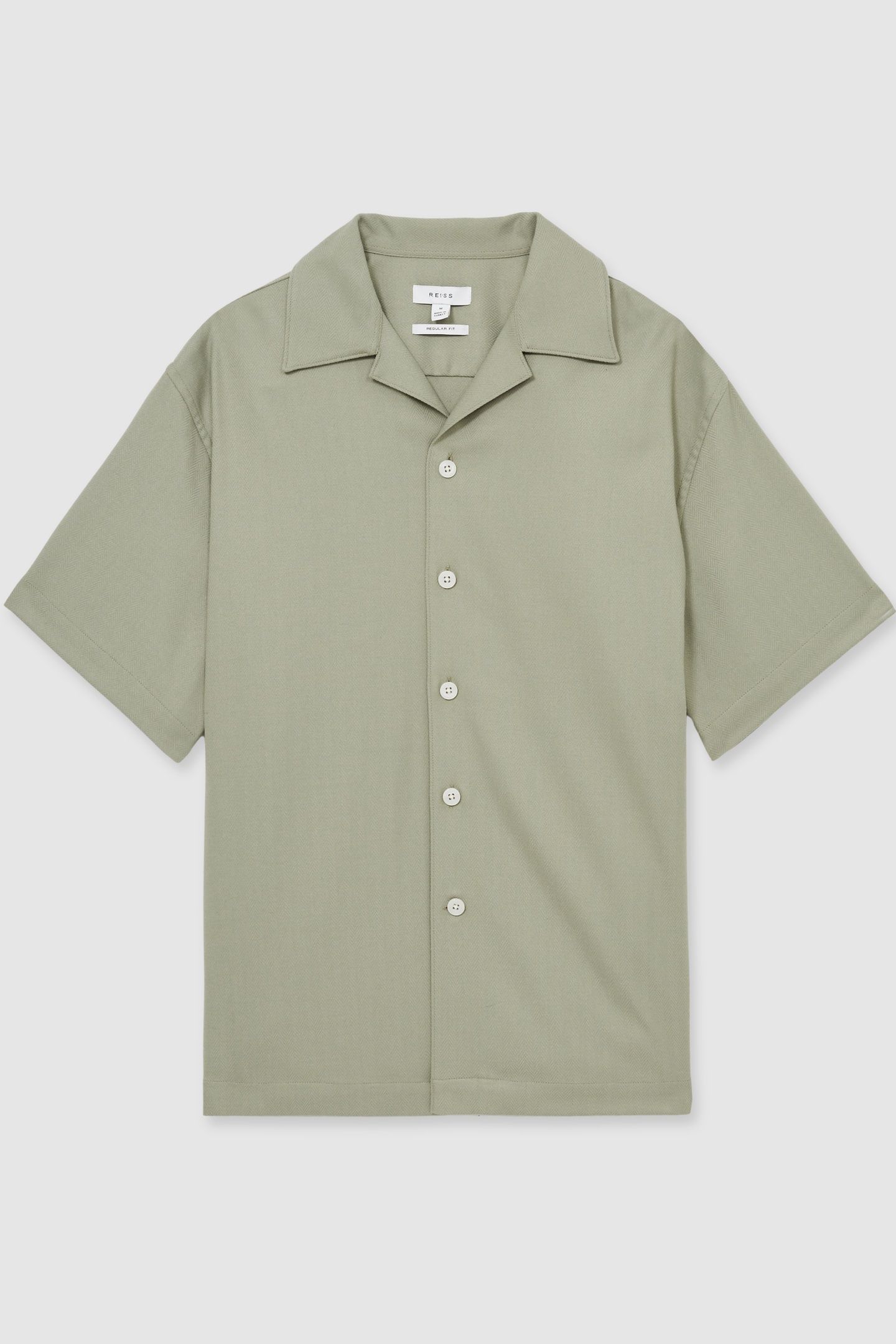 SS HERRINGBONE CUBAN SHIRT SAGE GREEN 4