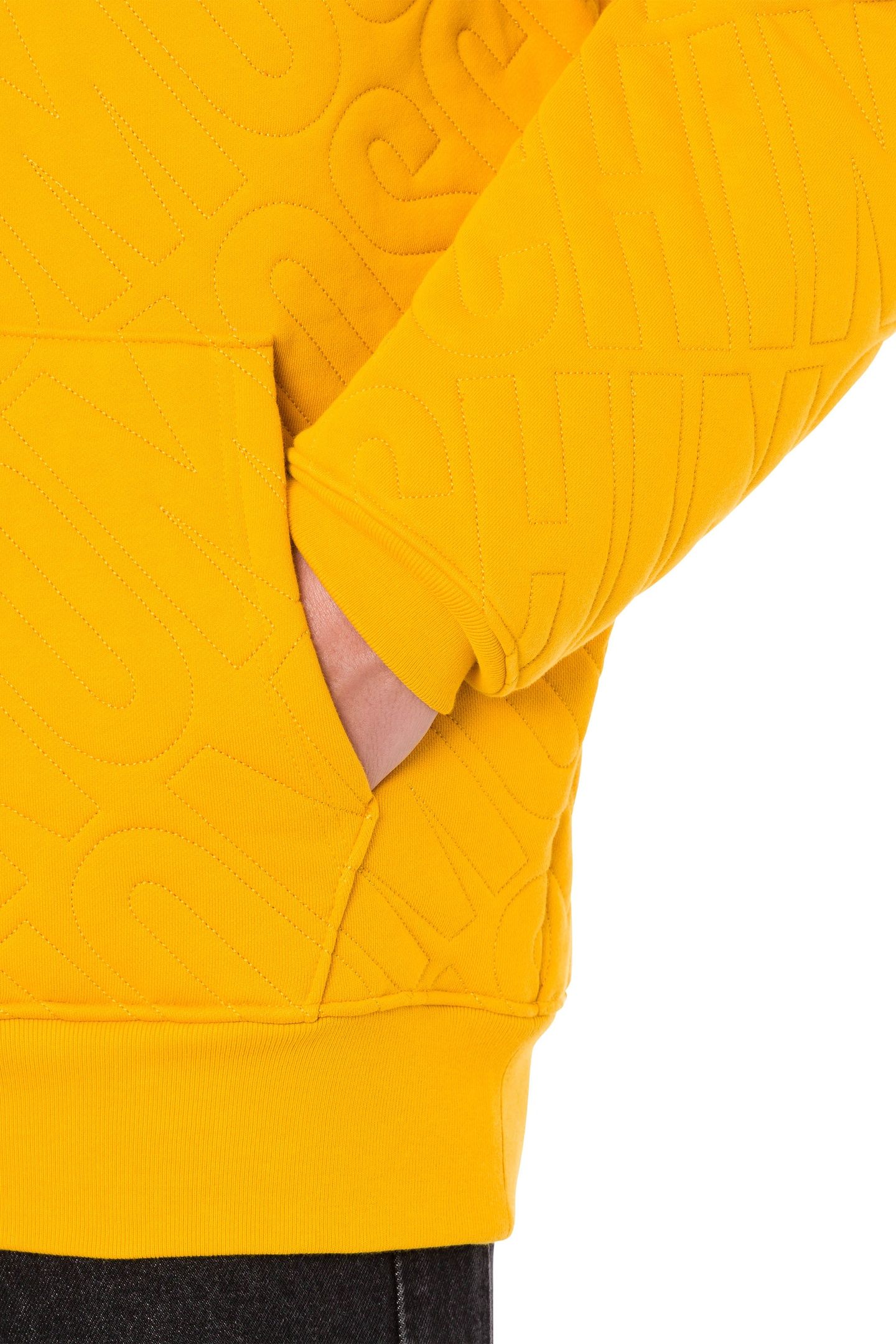 ALLOVER QUILTED LOGO HOODIE YELLOW 4