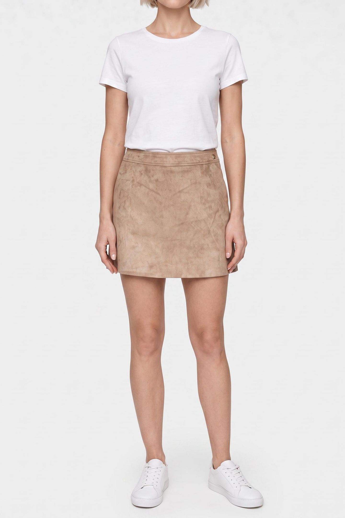 CAMRYN SUEDE SKIRT FOAMY TAUPE MULTI 1