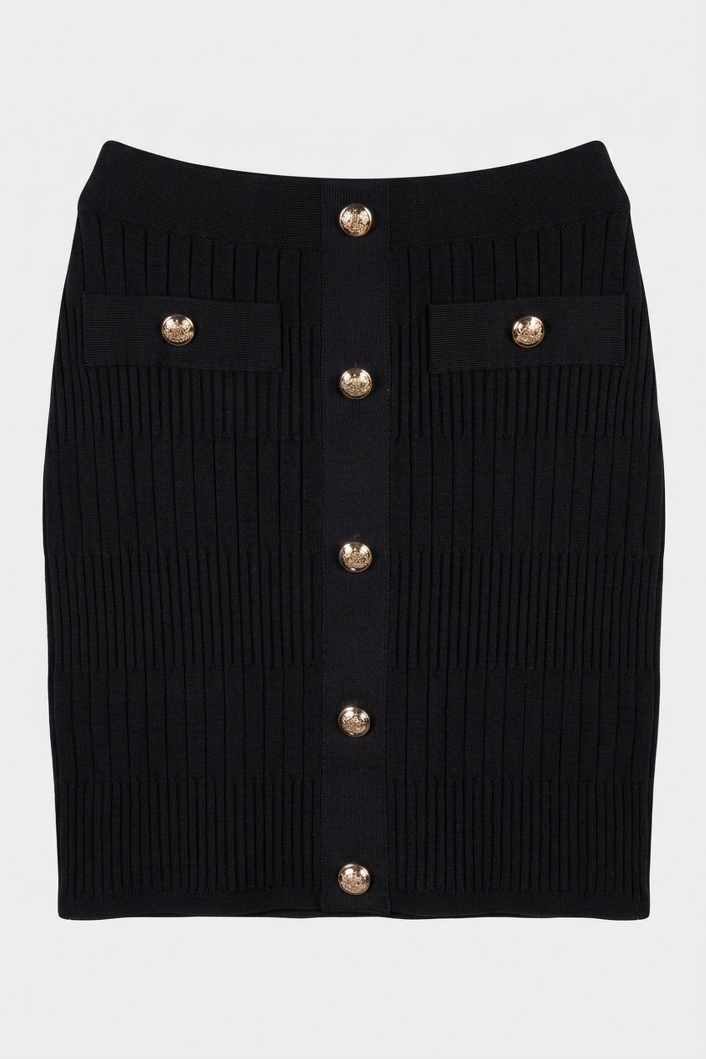 JANET RIBBED SKIRT S JET BLACK A996 3