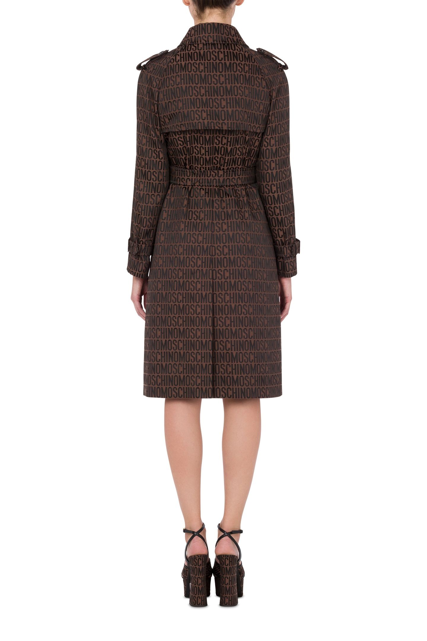 ALLOVER LOGO NYLON TRENCH COAT BROWN 2