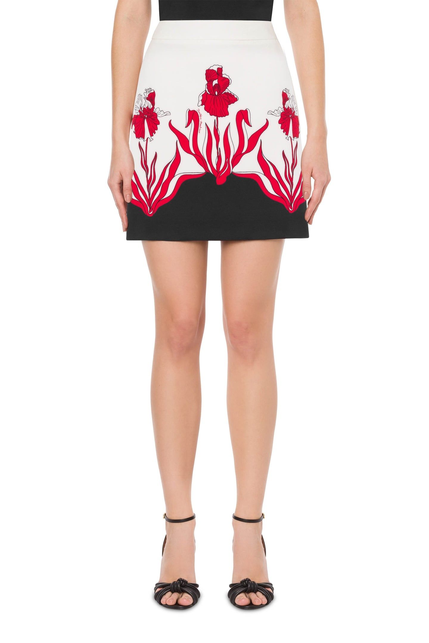 IRIS PRINT MINI SKIRT WHITE 1